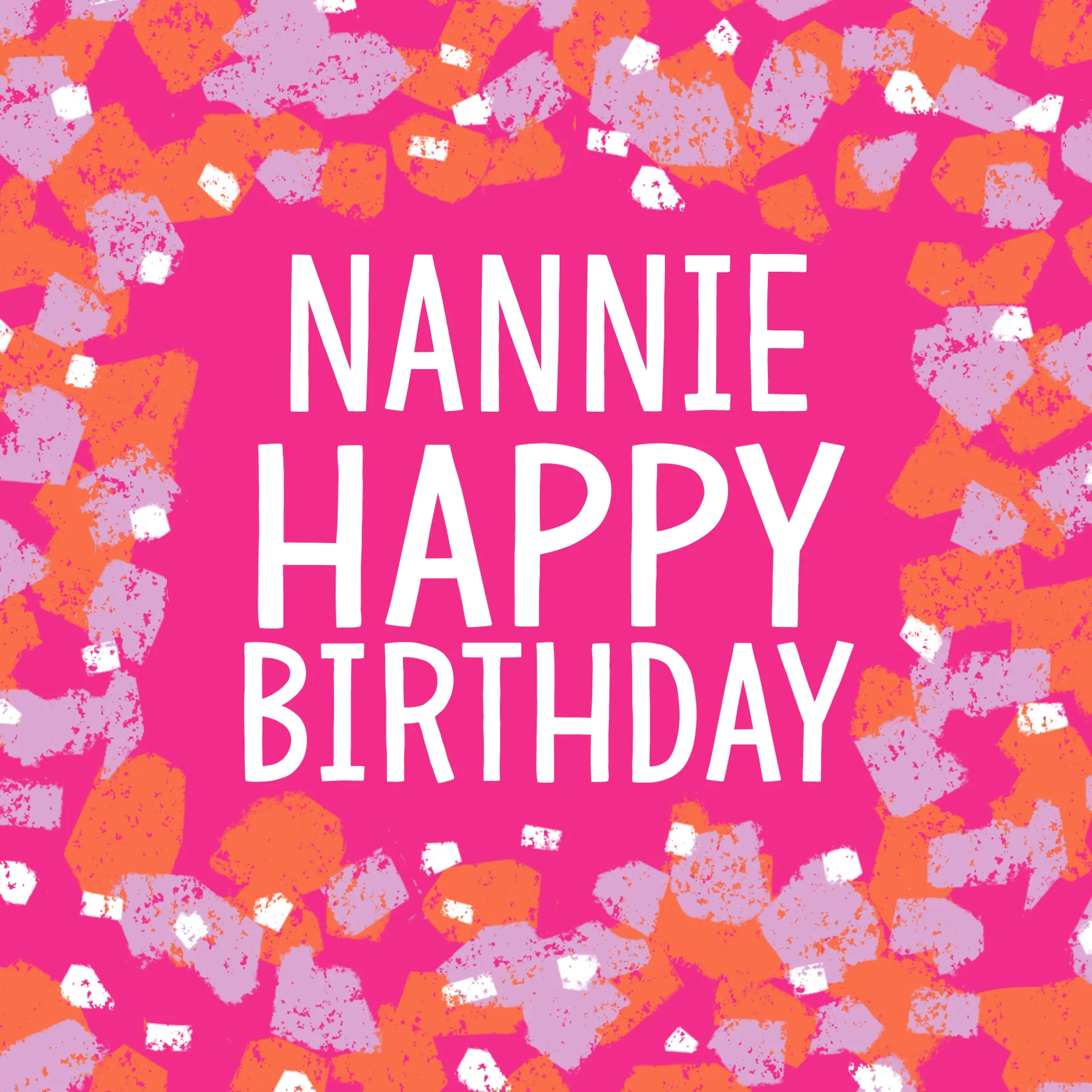 Personalised & Editable Bright Pink Birthday Card for Nannie