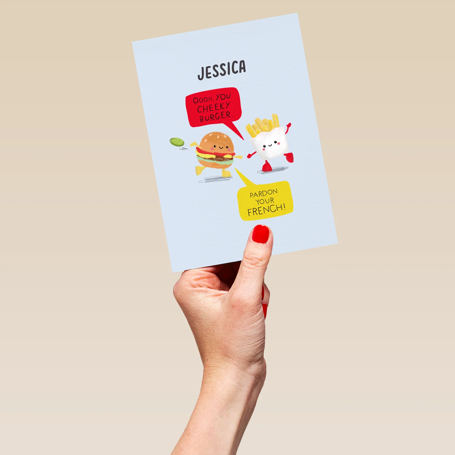 Personalised & Editable Burger & Fries Birthday Card - Image 5