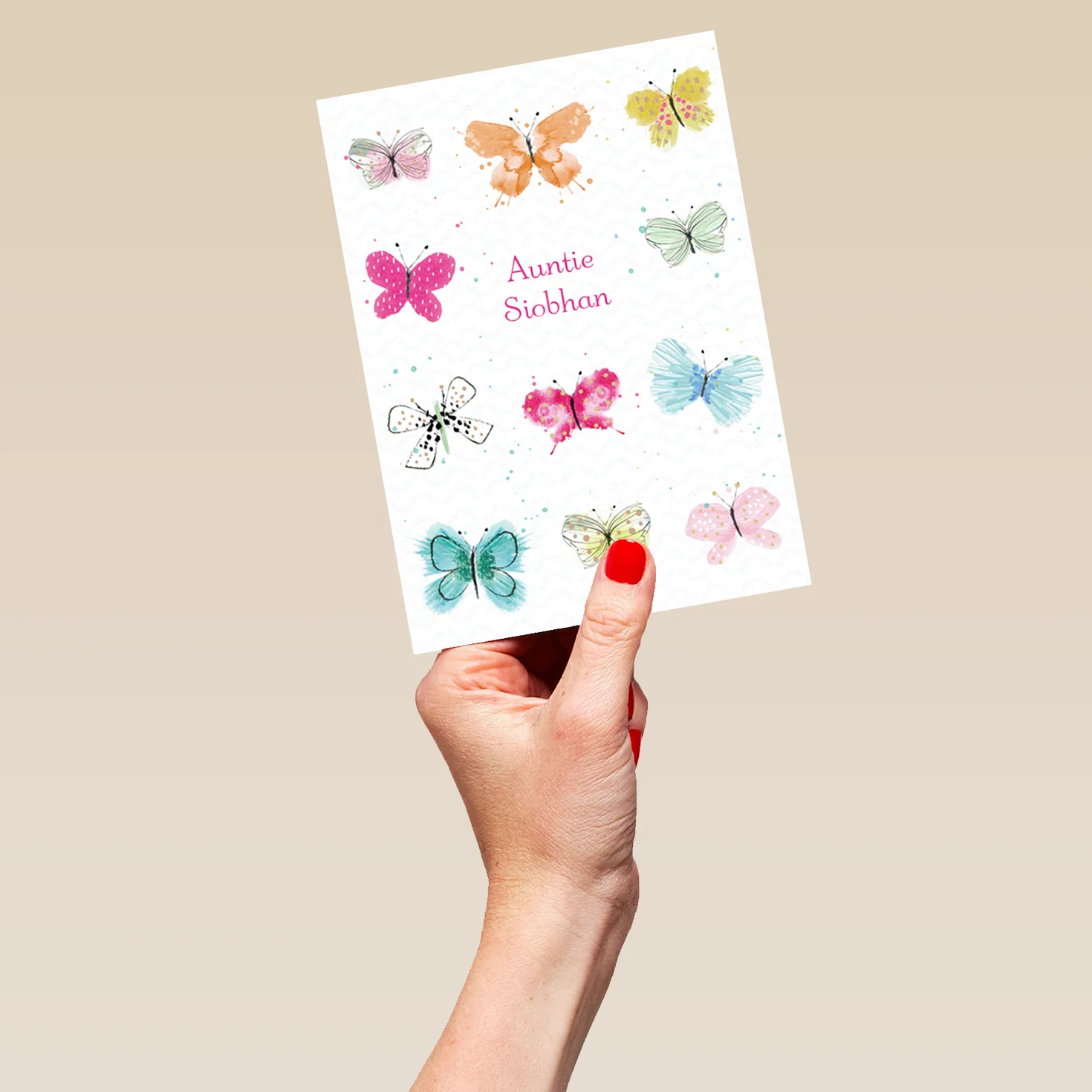 Personalised Editable Butterflies Birthday Card For Auntie - Image 5