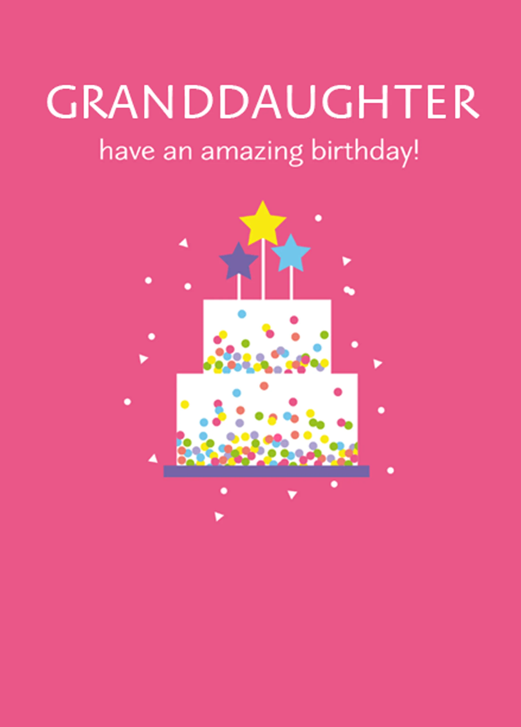 Personalised Editable Cake Birthday Card For Granddaughter