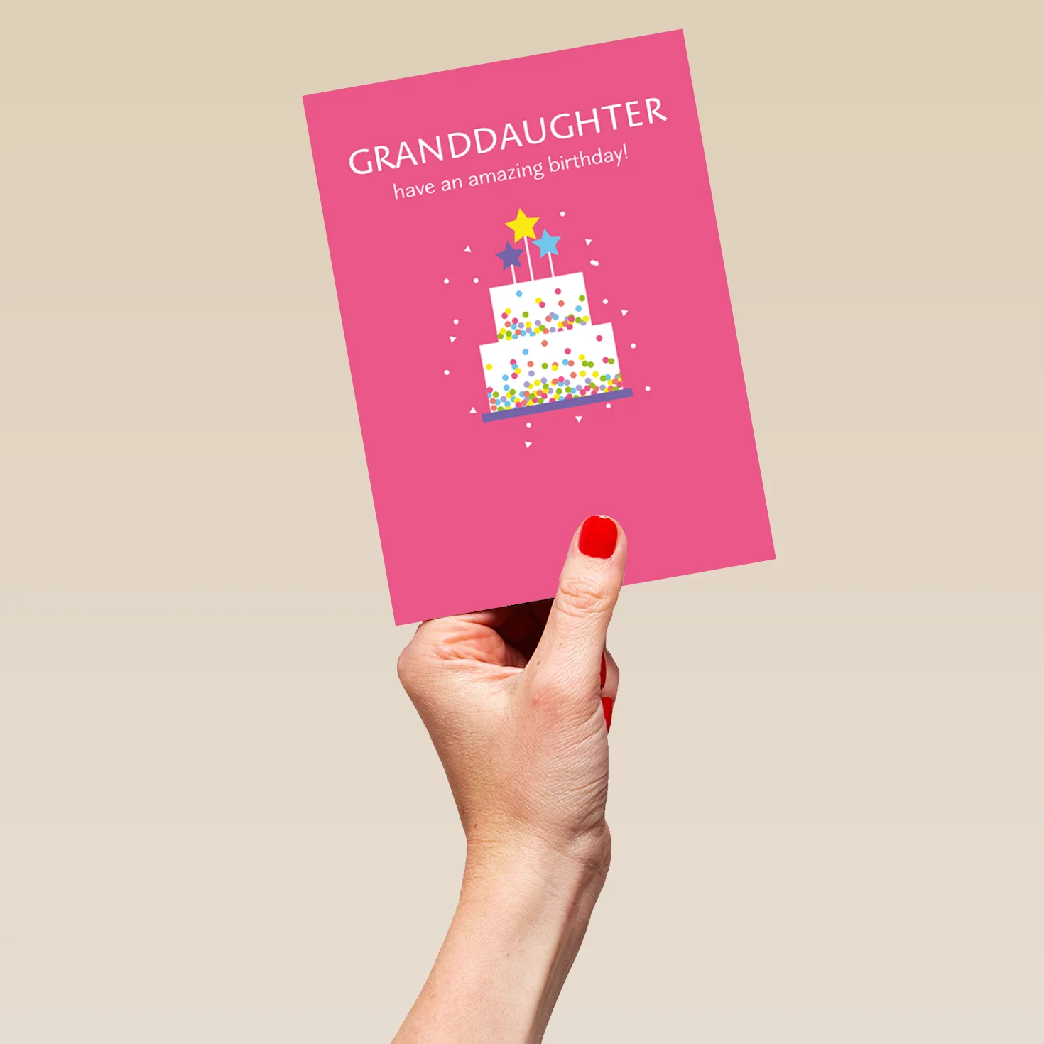 Personalised Editable Cake Birthday Card For Granddaughter - Image 5