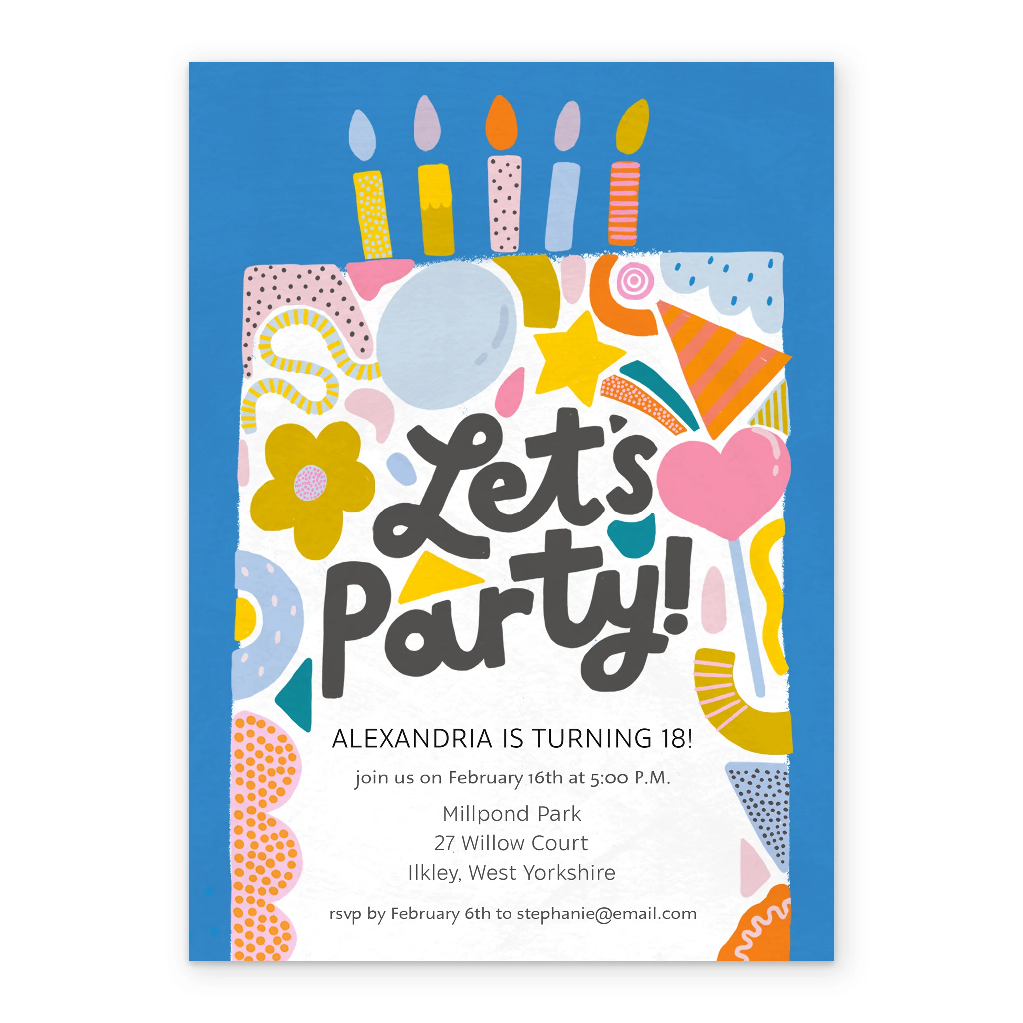 Personalised Editable Cake Birthday Invitation - Image 2