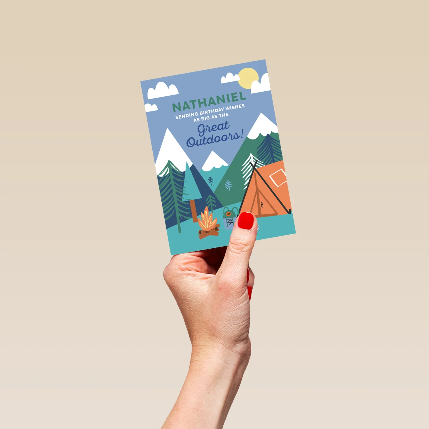 Personalised Editable Campsite Birthday Card - Image 4
