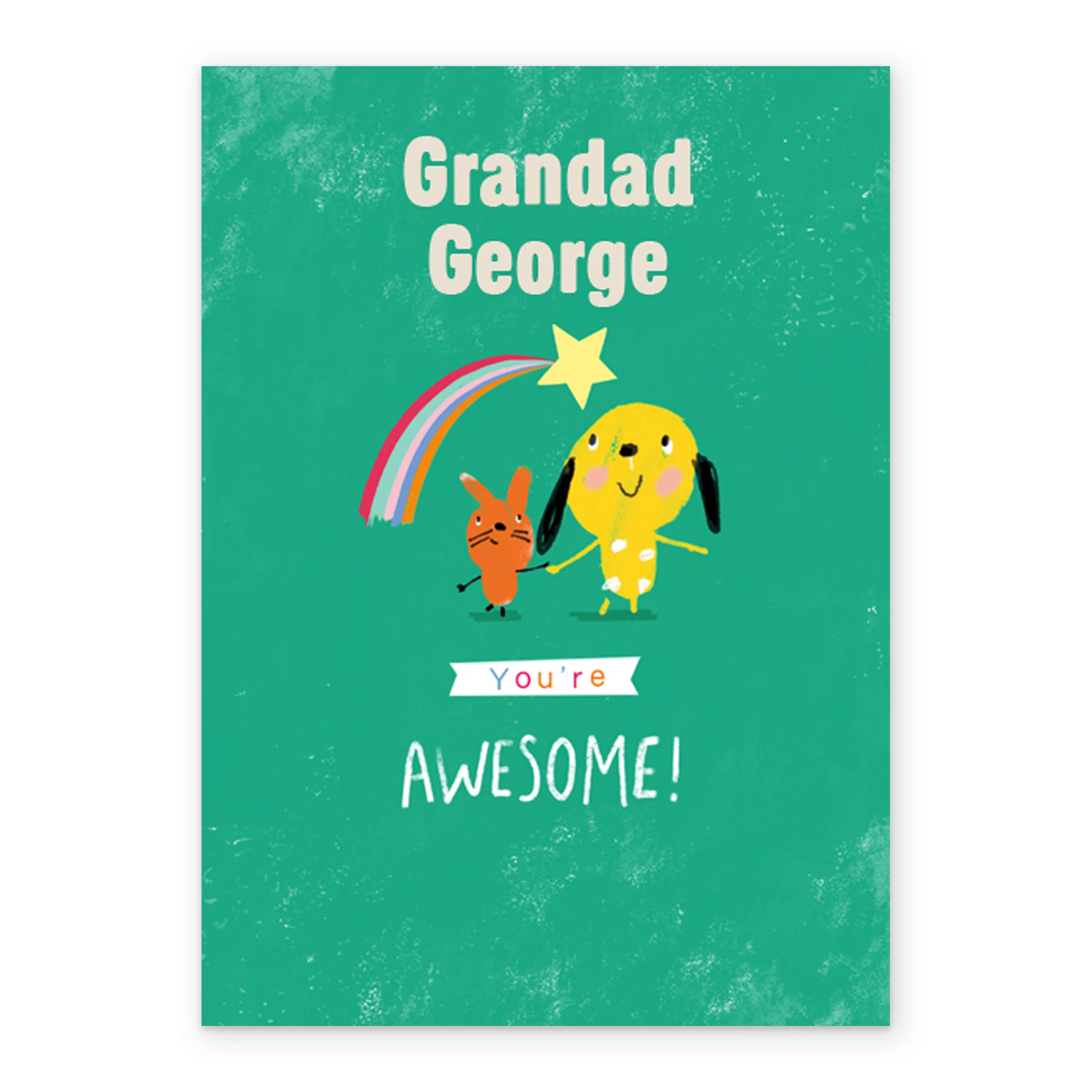 Personalised Editable Cat & Dog Father's Day Card For Grandad - Image 2