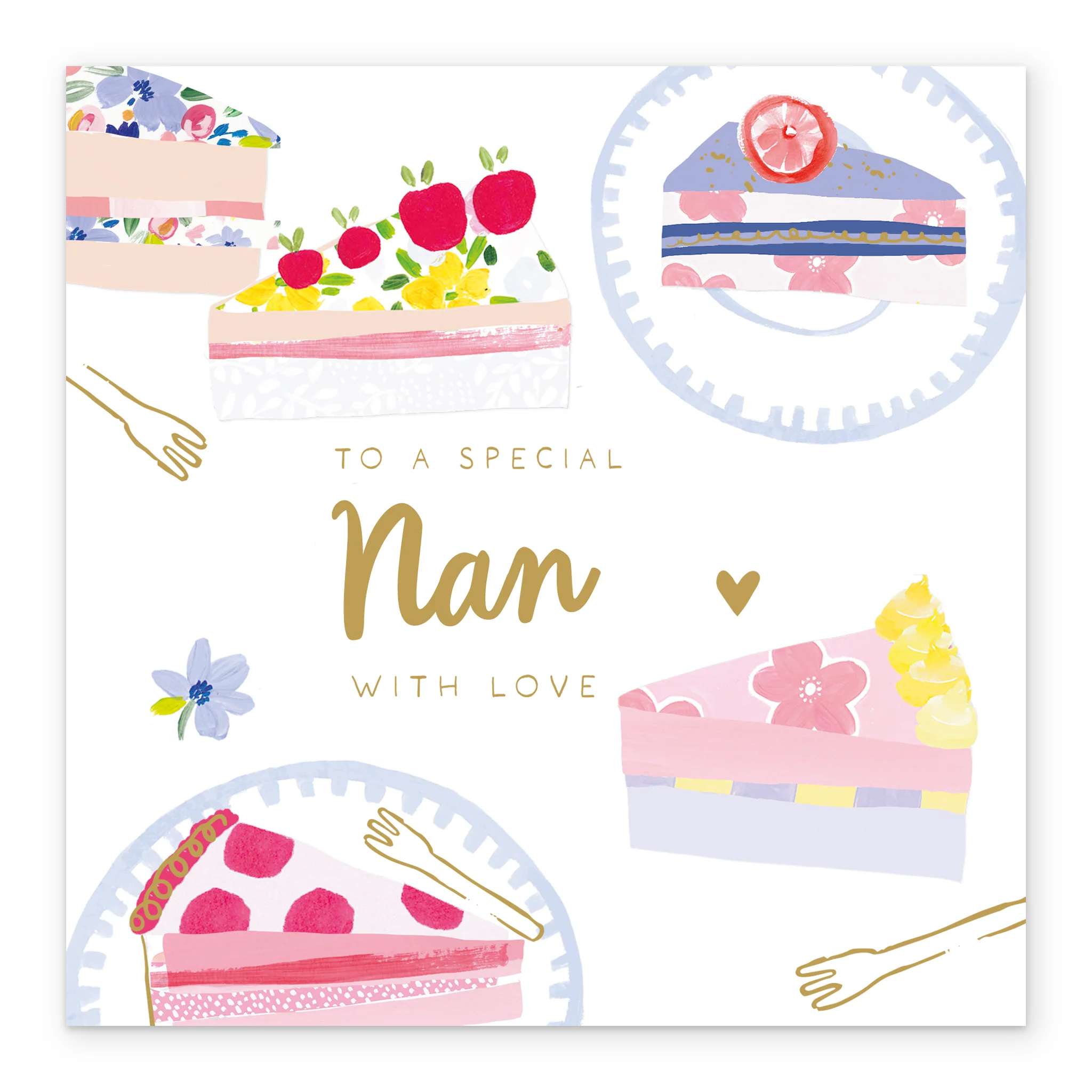 Personalised Editable Celebration Cakes Birthday Card for Nan - Image 2