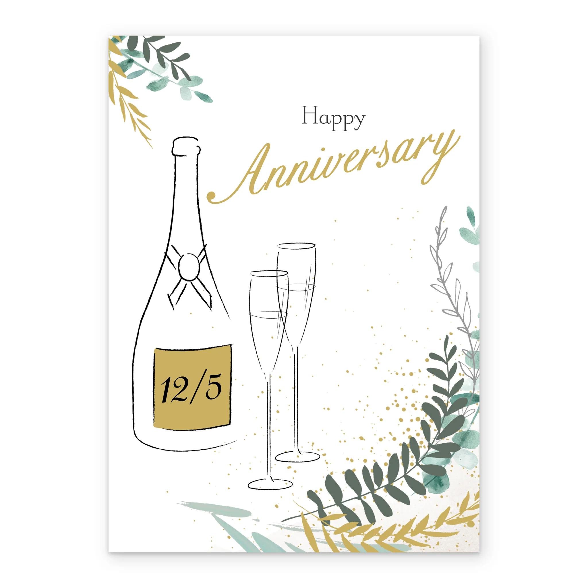Personalised & Editable Champagne Anniversary Card - Image 2