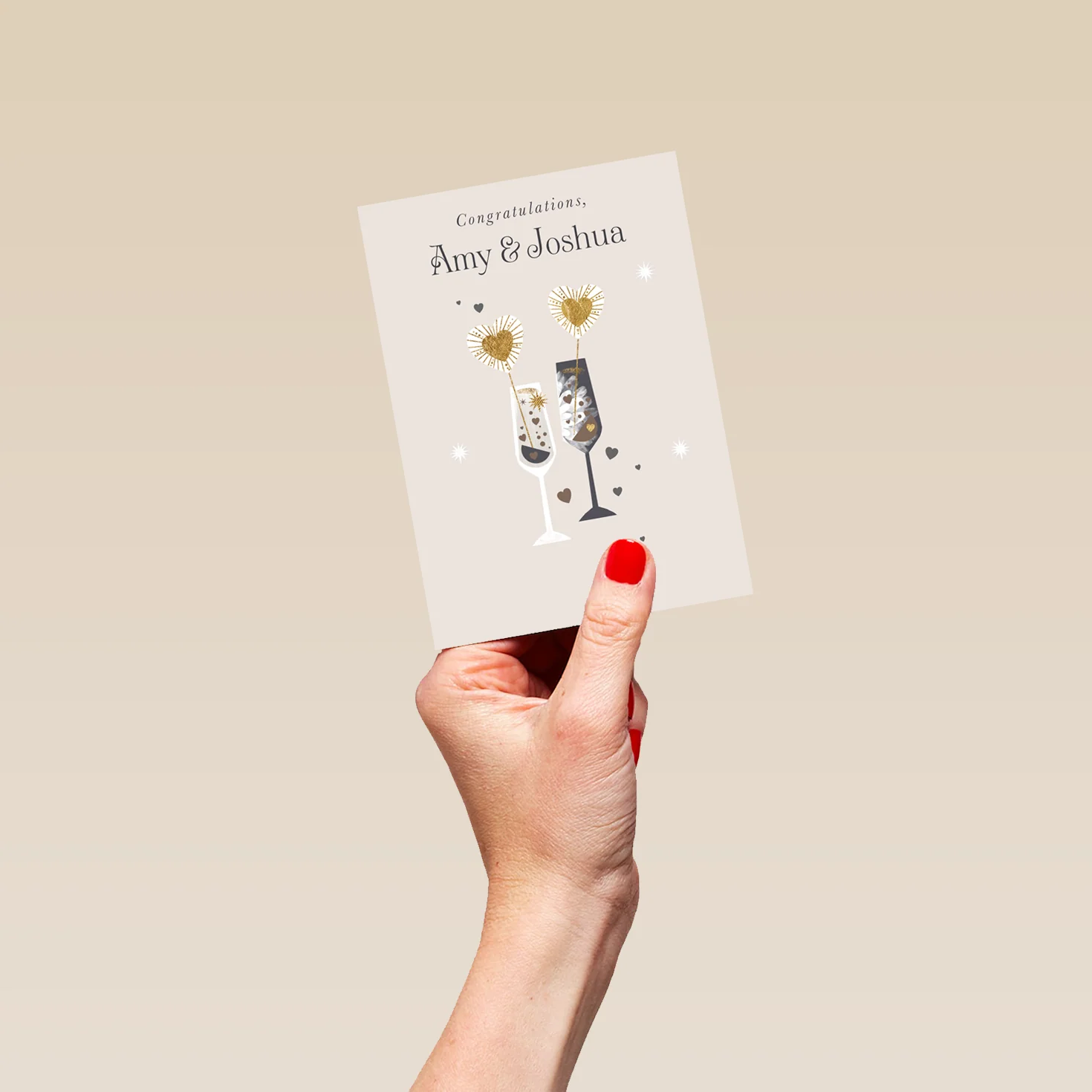 Personalised & Editable Champagne Glasses Engagement Card - Image 4
