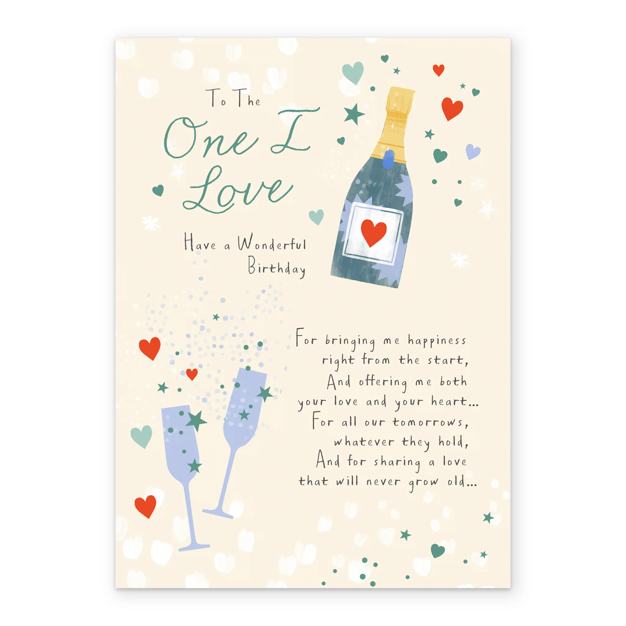 Personalised & Editable Champagne One I Love Birthday Card - Image 2
