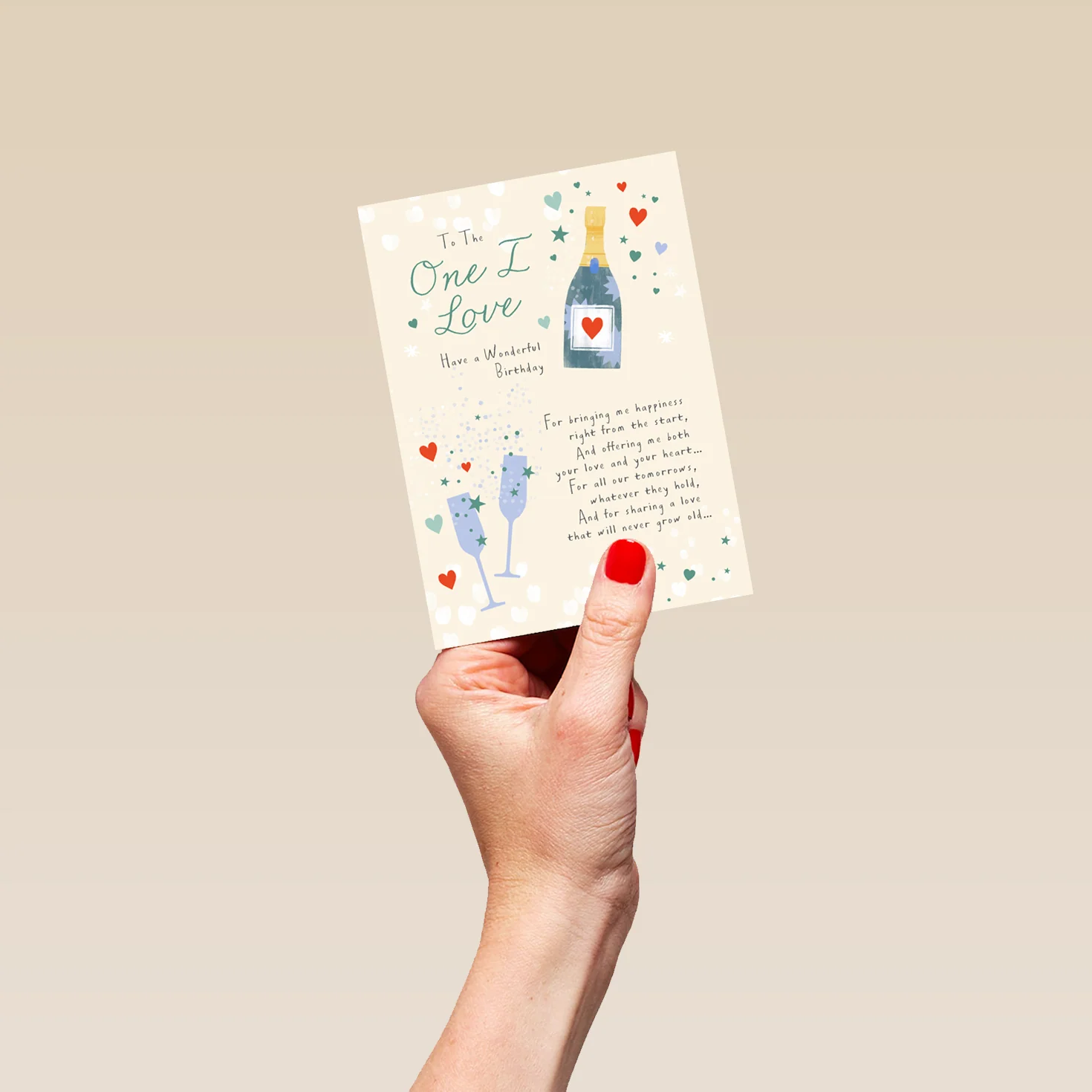 Personalised & Editable Champagne One I Love Birthday Card - Image 4