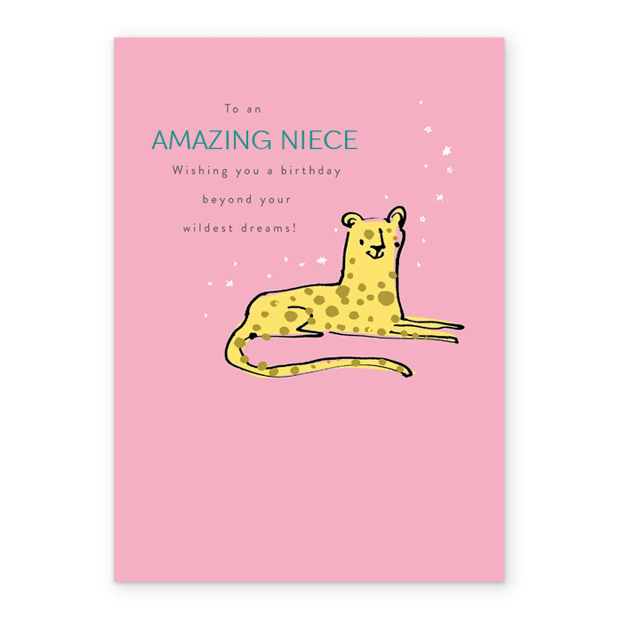 Personalised Editable Cheetah Birthday Card For Niece - Image 2