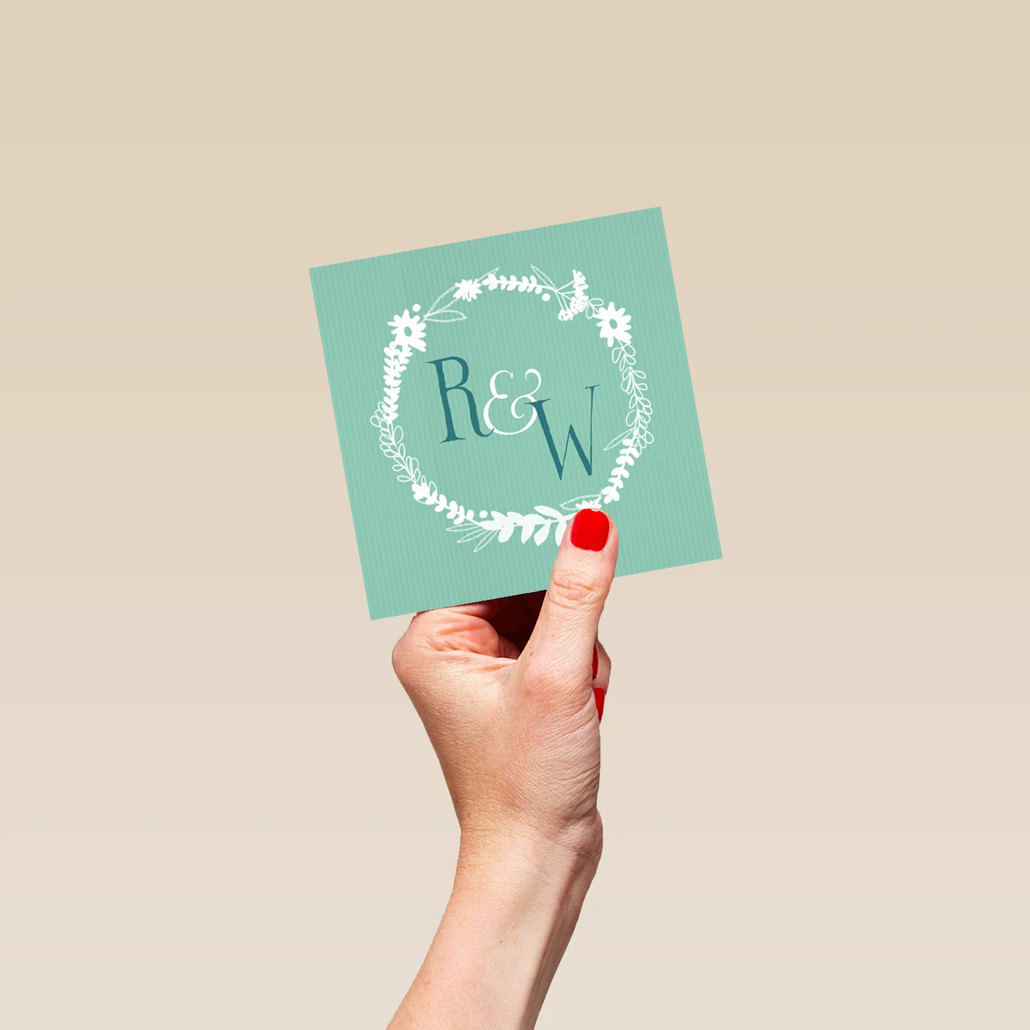 Personalised & Editable Circle Floral Wreath Anniversary Card - Image 4