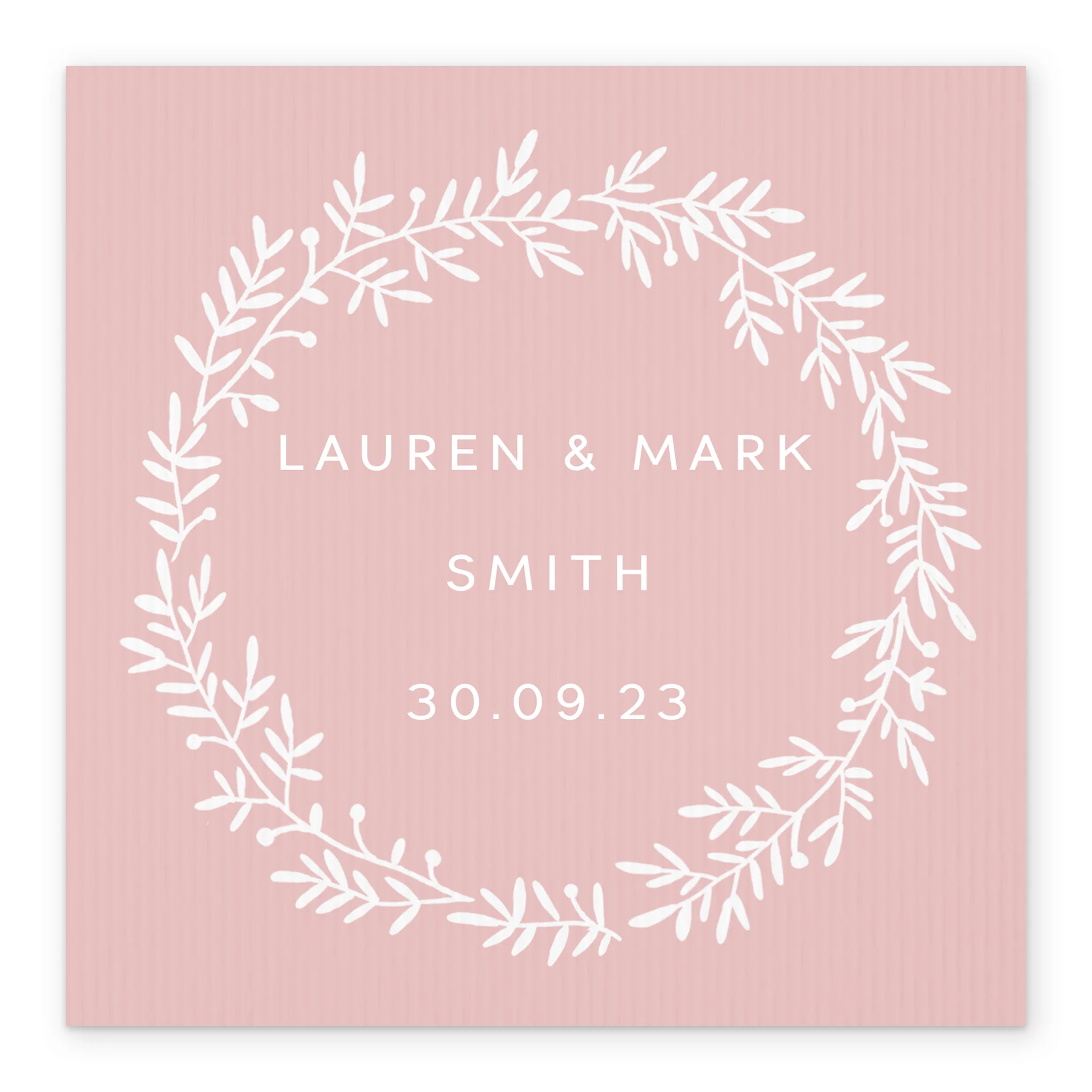 Personalised & Editable Circle Floral Wreath Wedding Card - Image 2
