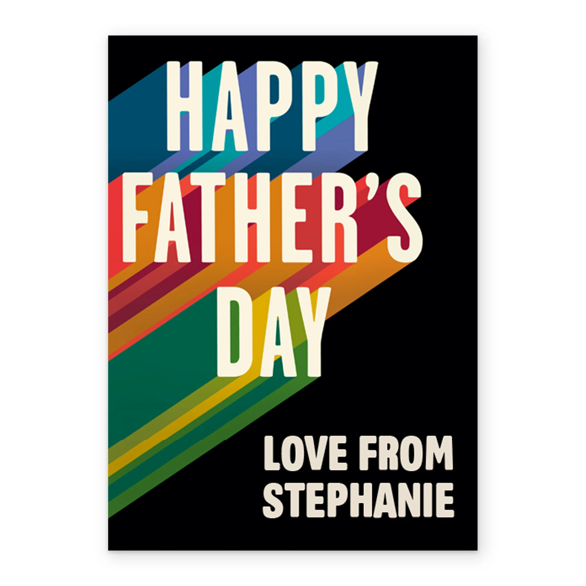 Personalised Editable Coloured Text Happy Father's Day Card - Image 2