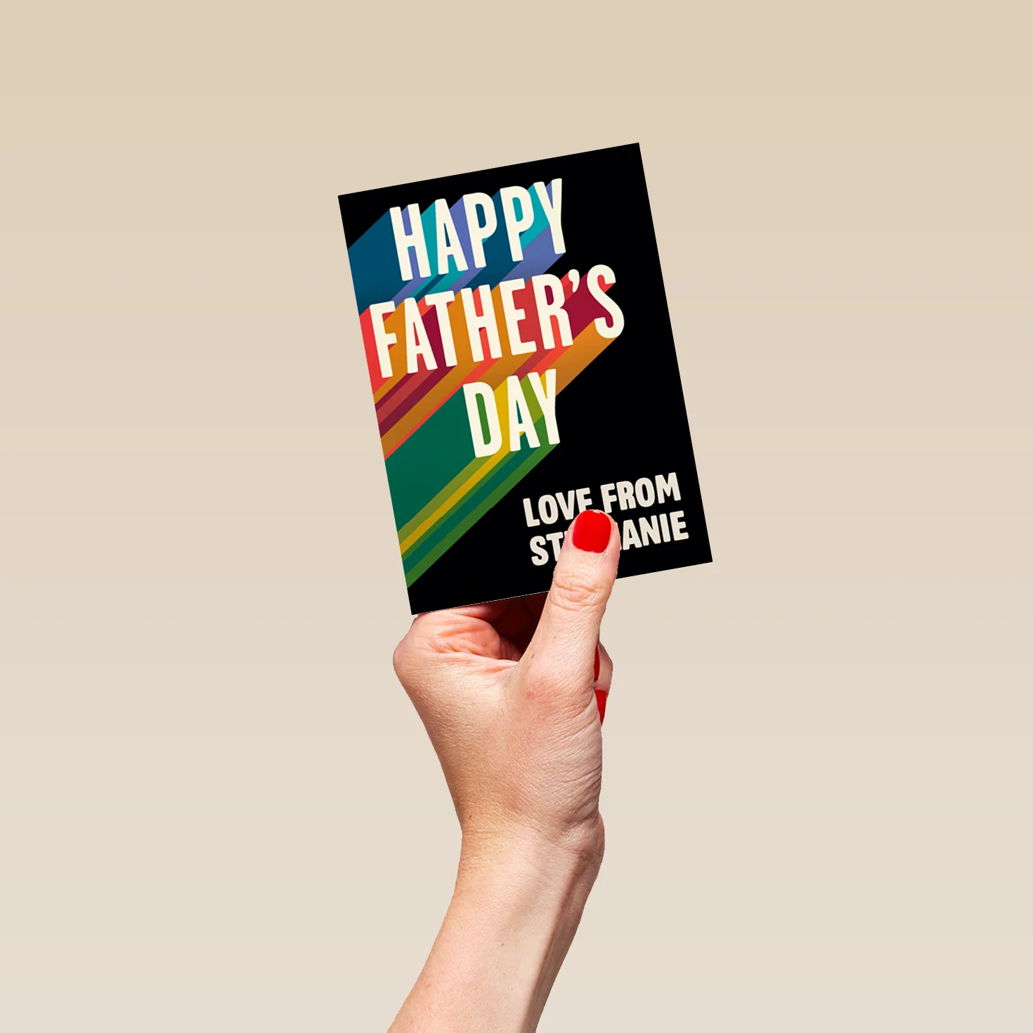 Personalised Editable Coloured Text Happy Father's Day Card - Image 4