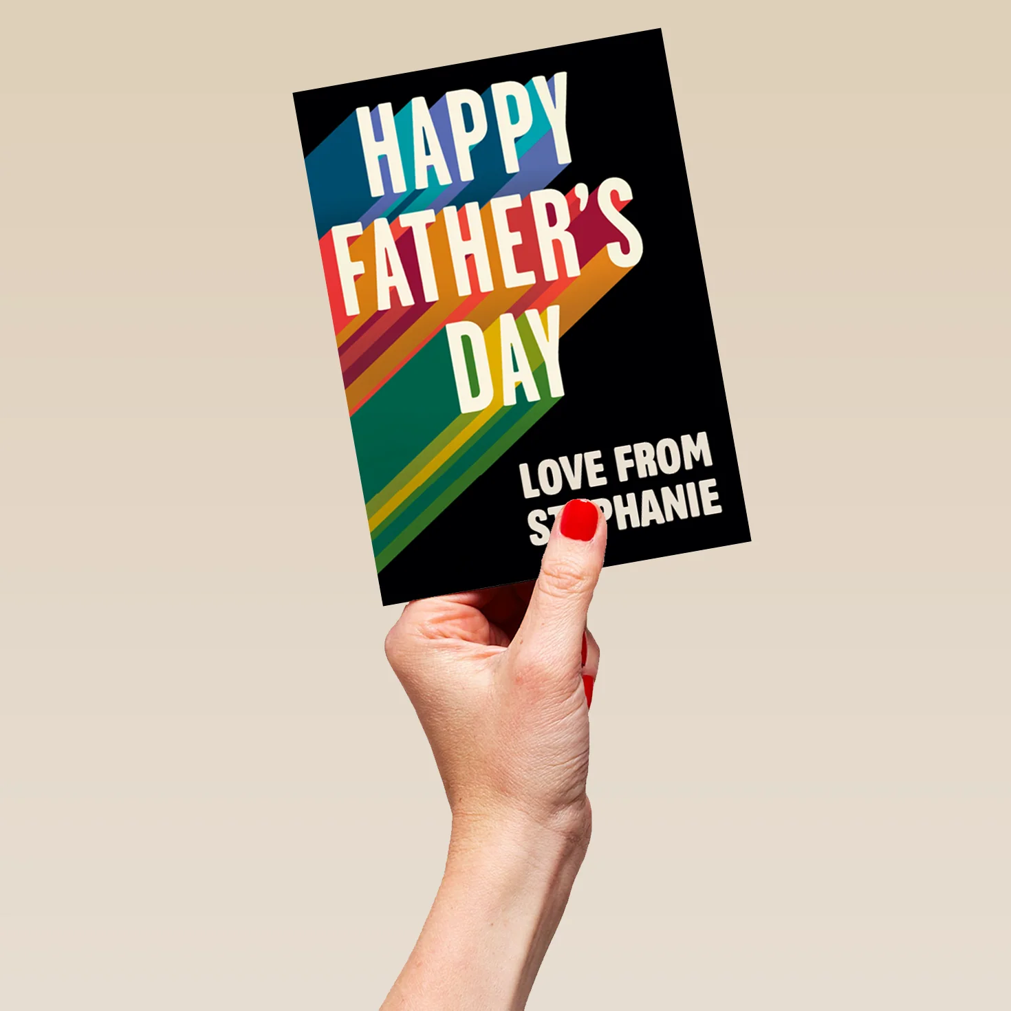Personalised Editable Coloured Text Happy Father's Day Card - Image 5