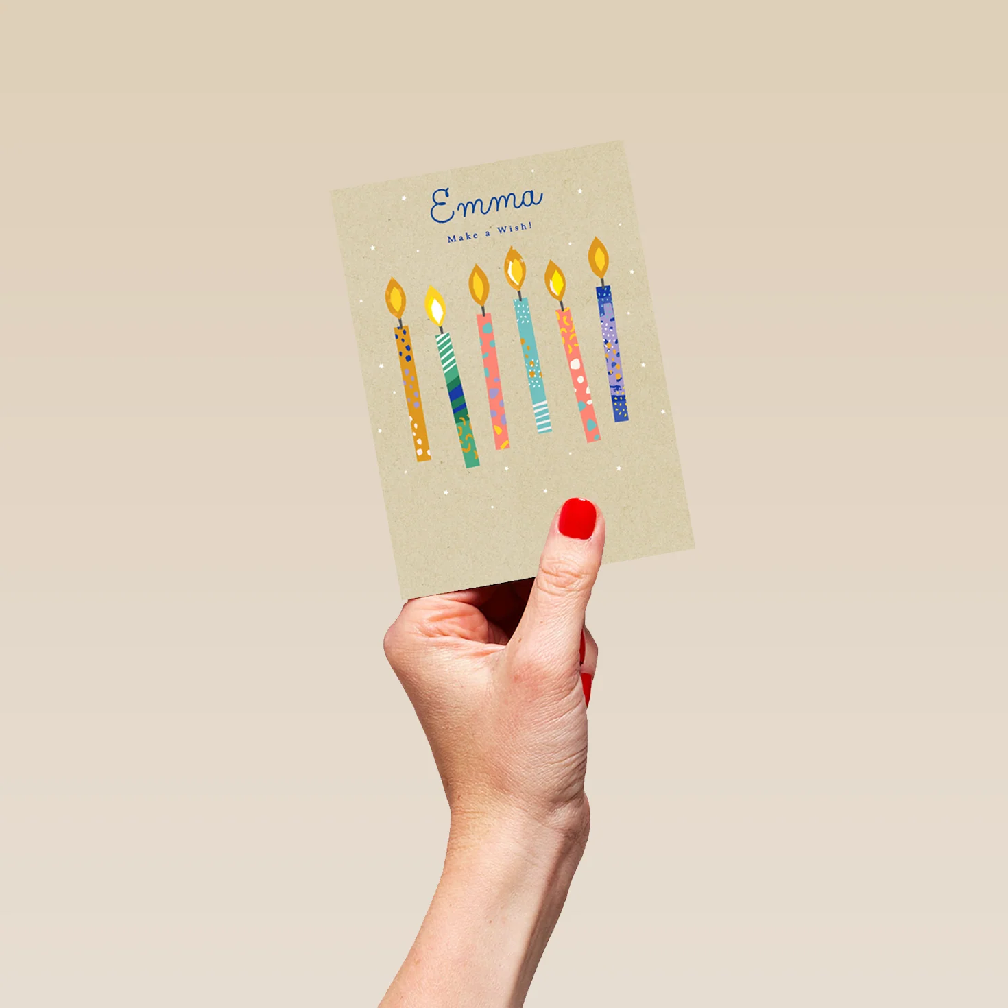 Personalised Editable Colourful Candles Birthday Card - Image 4