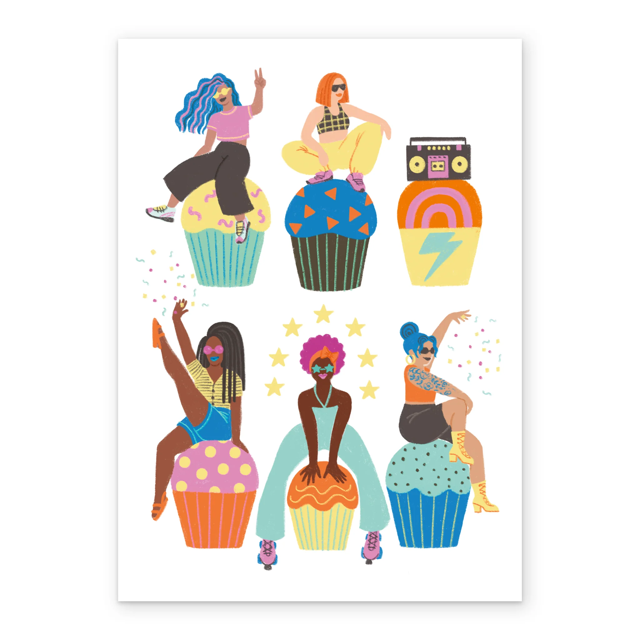Personalised Editable Colourful Cupcakes Birthday Card - Image 2