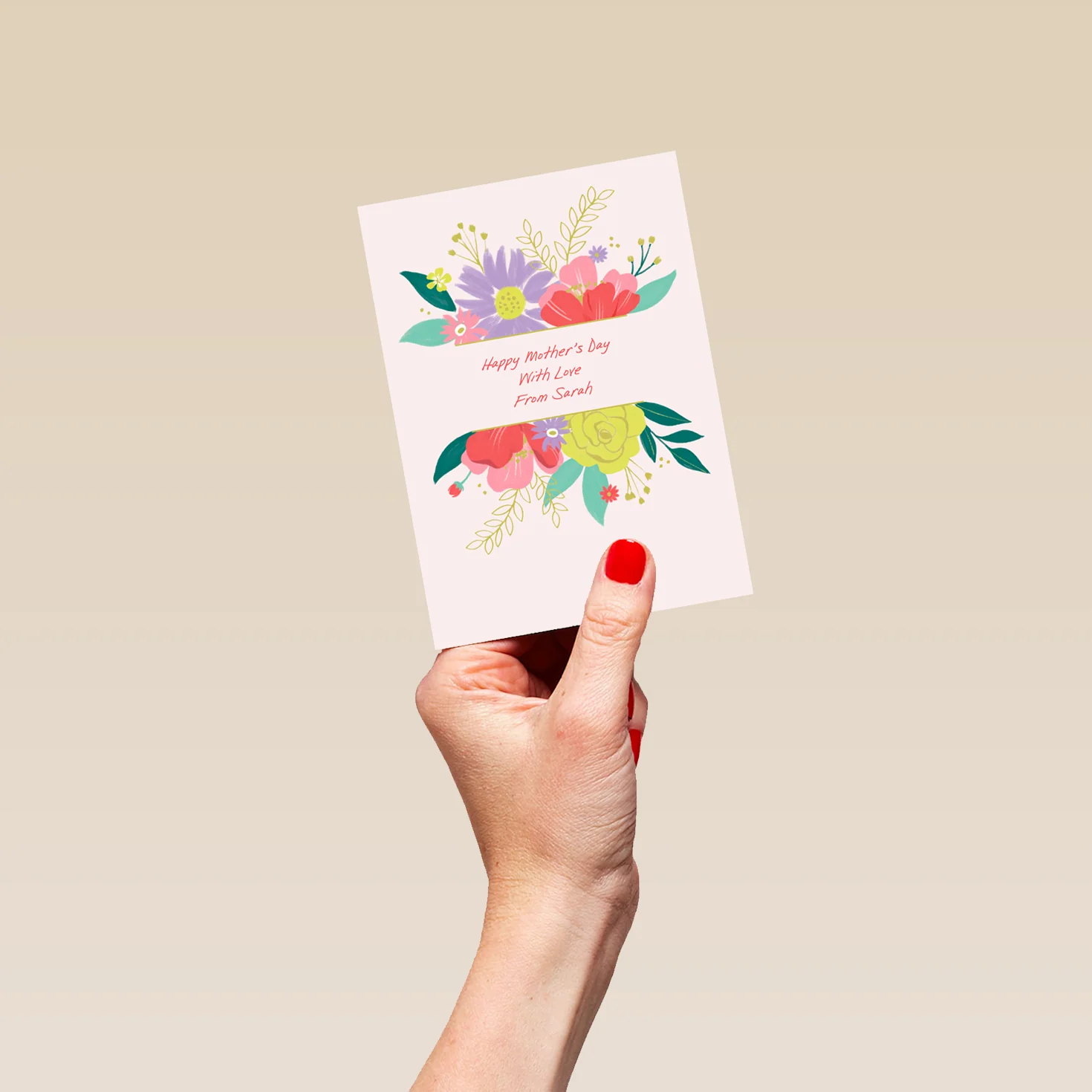 Personalised Editable Colourful Florals Mother's Day Card - Image 4