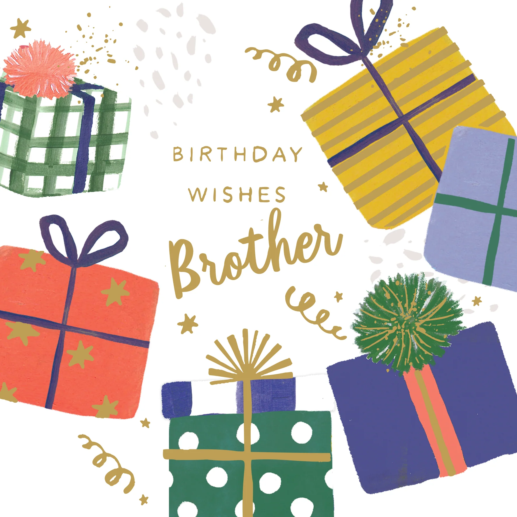 Personalised Editable Colourful Gifts Birthday Card for Brother
