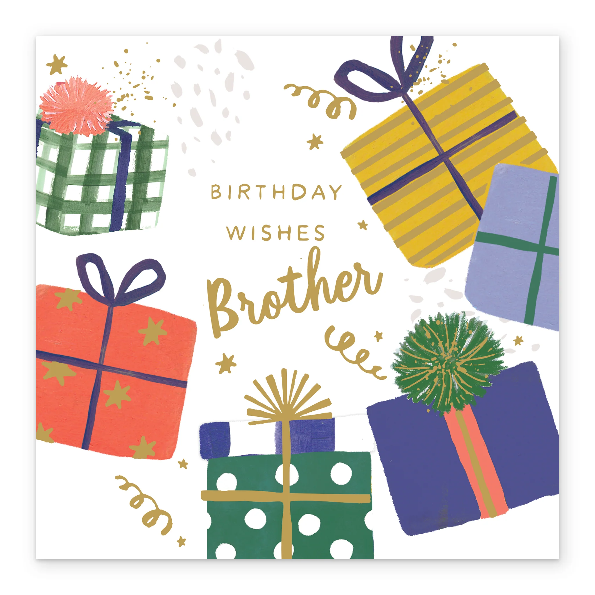 Personalised Editable Colourful Gifts Birthday Card for Brother - Image 2