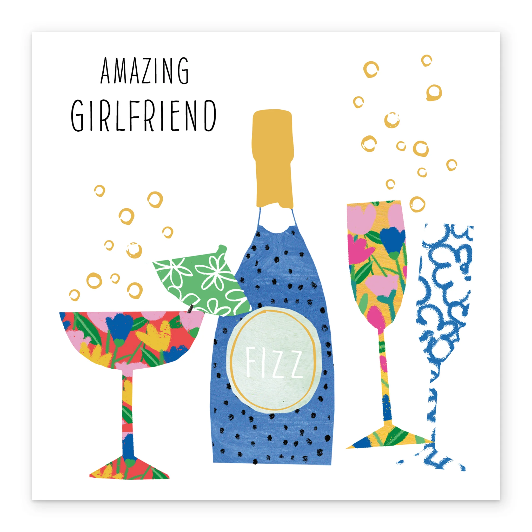 Personalised & Editable Colourful Girlfriend Greeting Card - Image 2