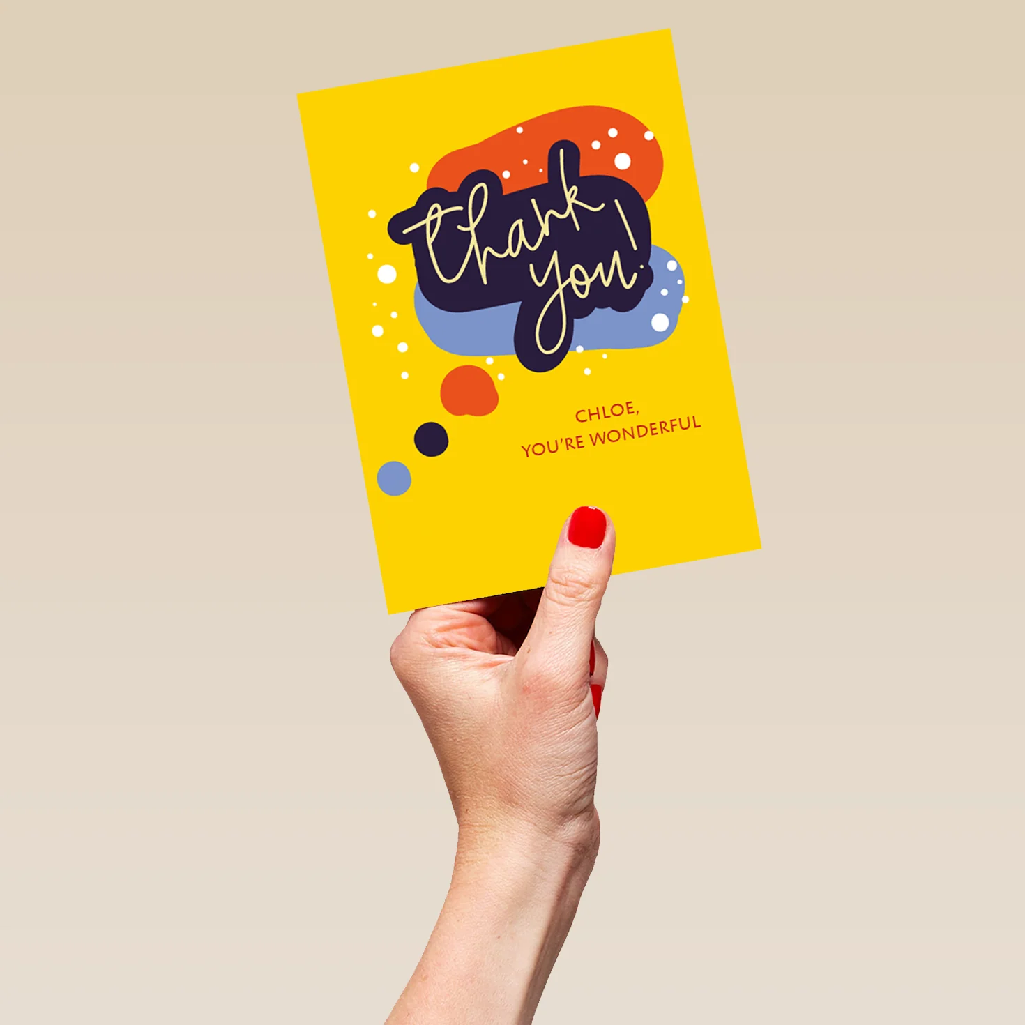 Personalised Editable Contemporary Colour Spots Thank You Card - Image 5