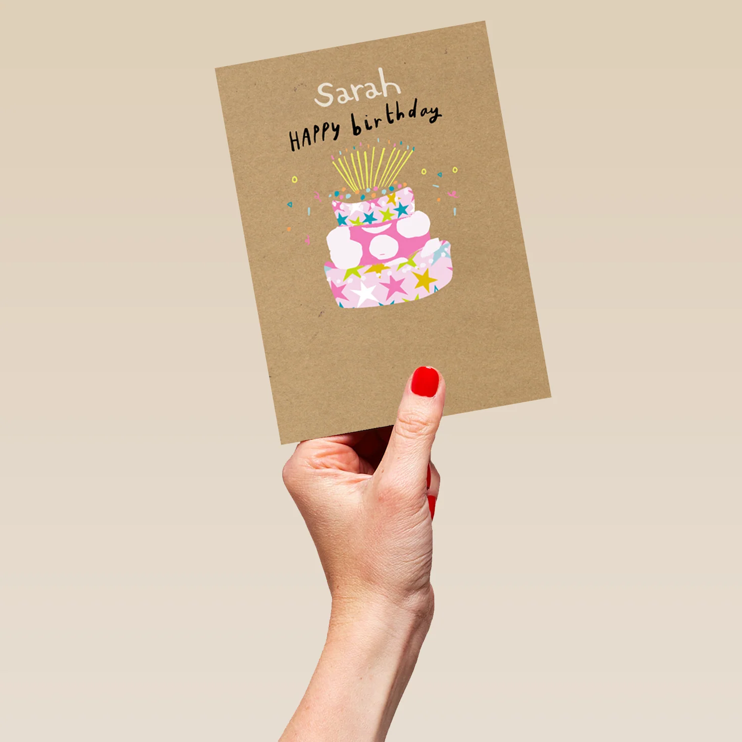 Personalised Editable Contemporary Illustrated Cake & Candles Birthday Card - Image 5
