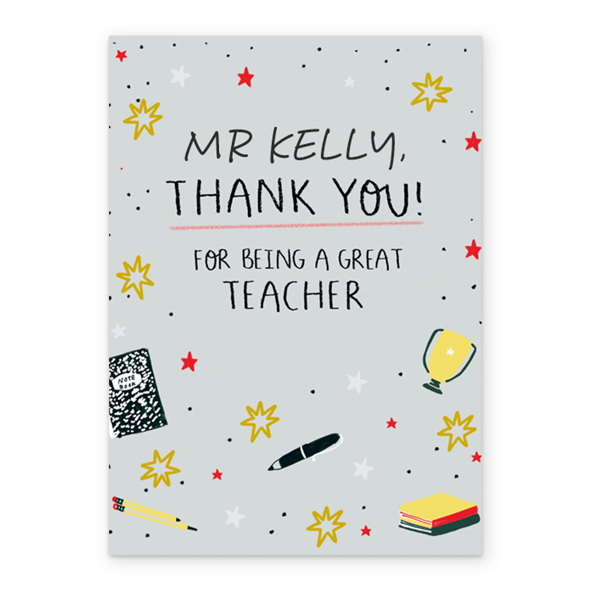Personalised Editable Contemporary Thank You Teacher Card - Image 2