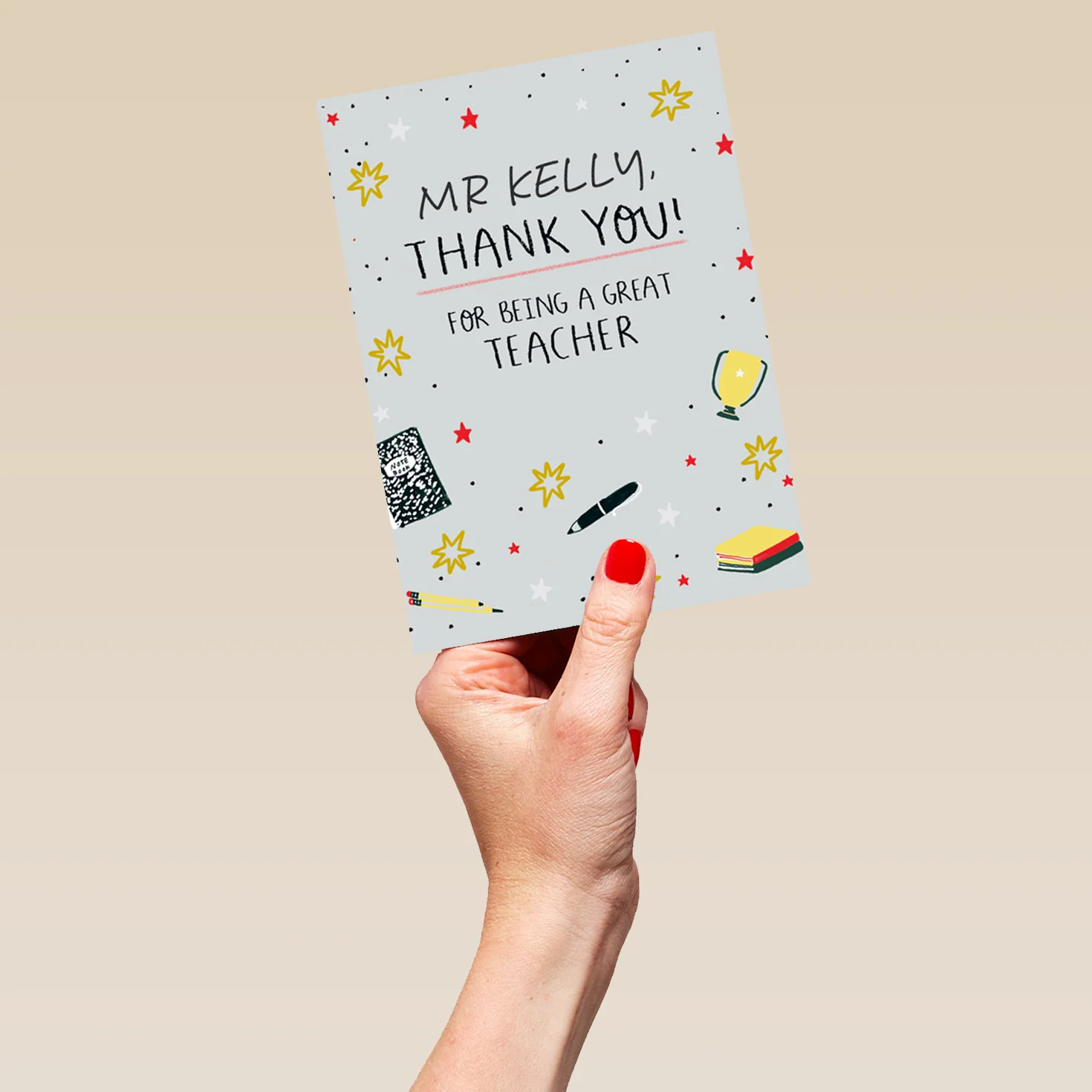 Personalised Editable Contemporary Thank You Teacher Card - Image 5