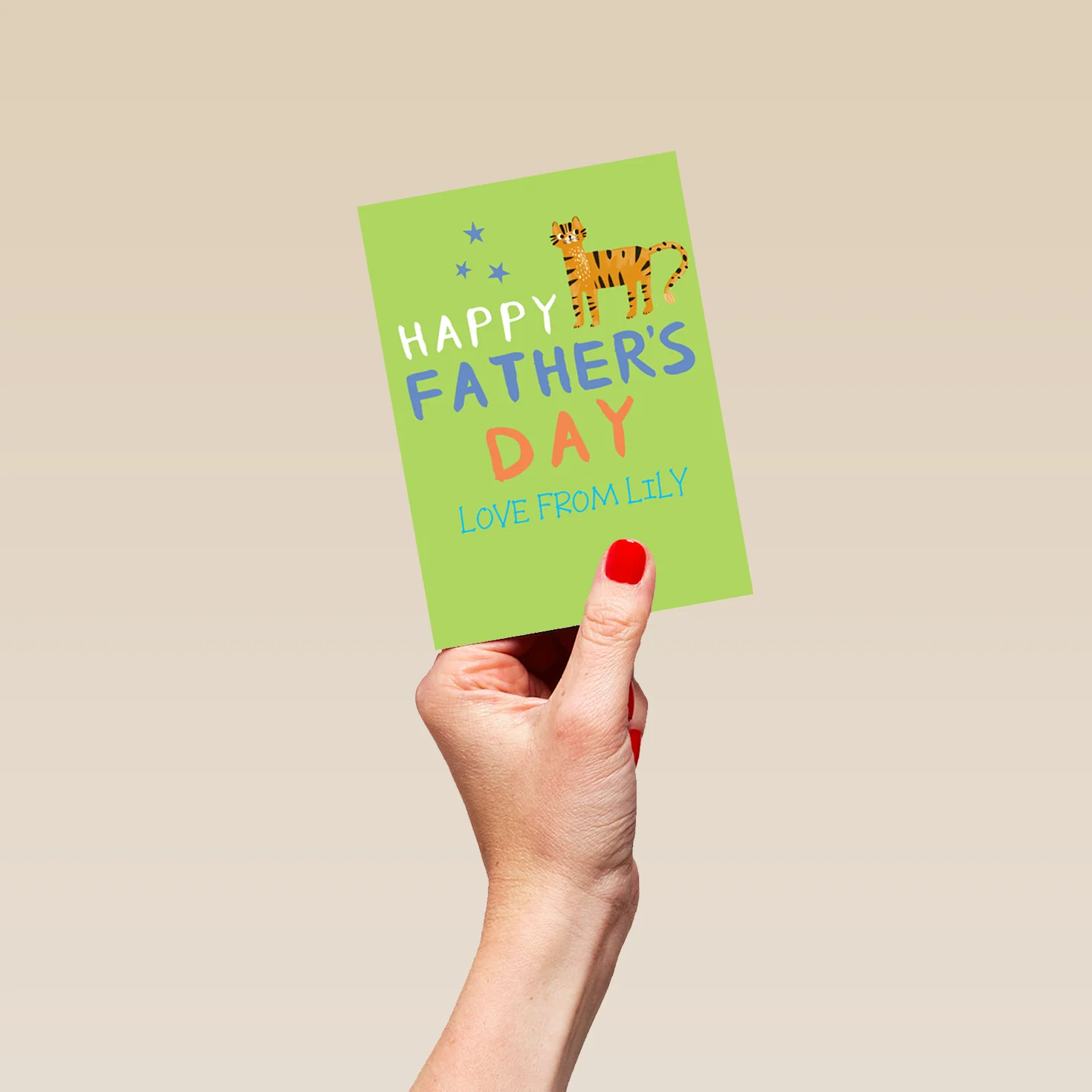 Personalised Editable Contemporary Tiger Happy Father's Day Card - Image 4