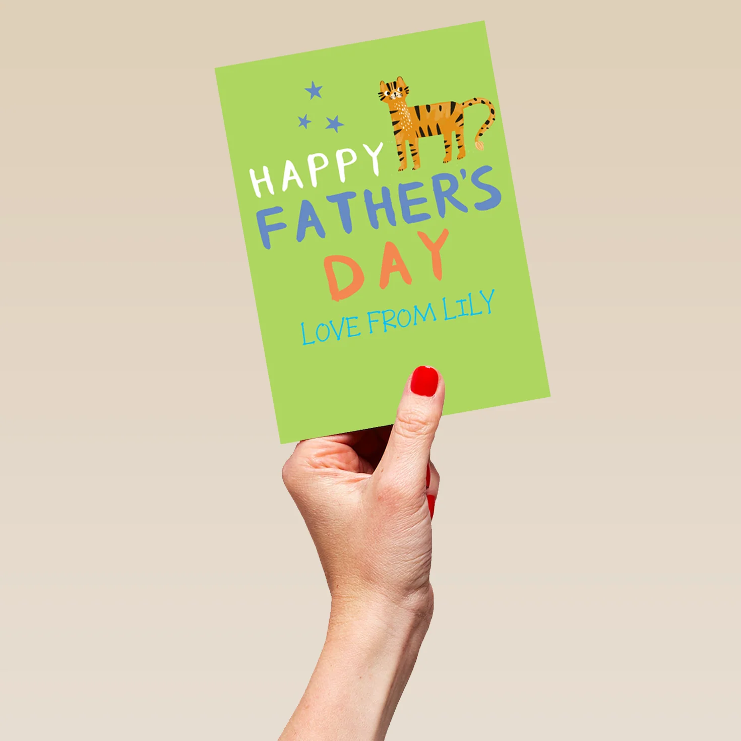 Personalised Editable Contemporary Tiger Happy Father's Day Card - Image 5