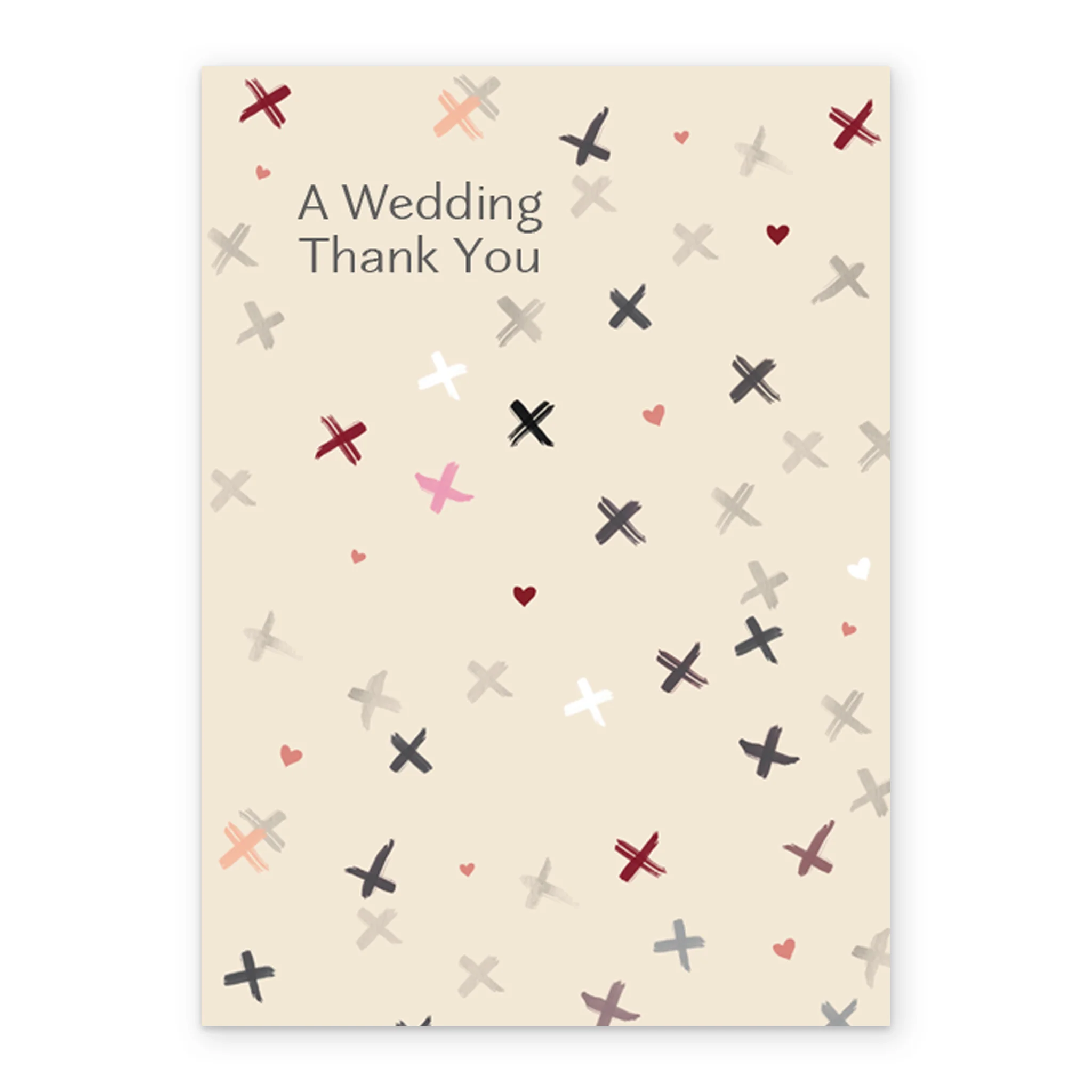 Personalised Editable Contemporary Wedding Thank You Kisses Card - Image 2