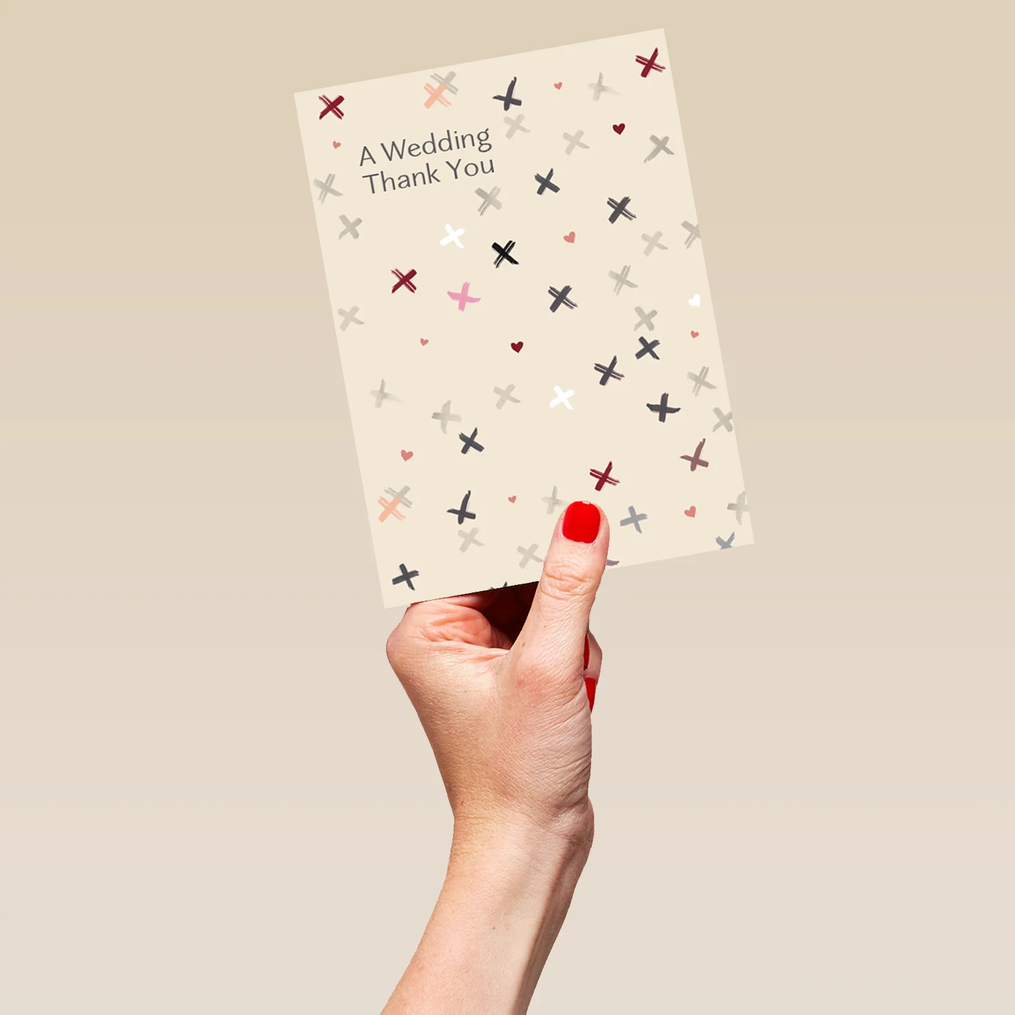 Personalised Editable Contemporary Wedding Thank You Kisses Card - Image 5