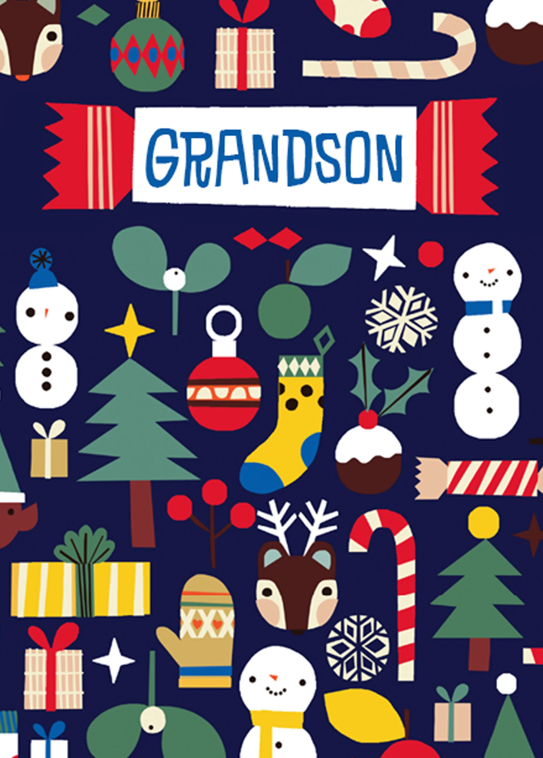 Personalised & Editable Cracker & Treats Christmas Card for Grandson