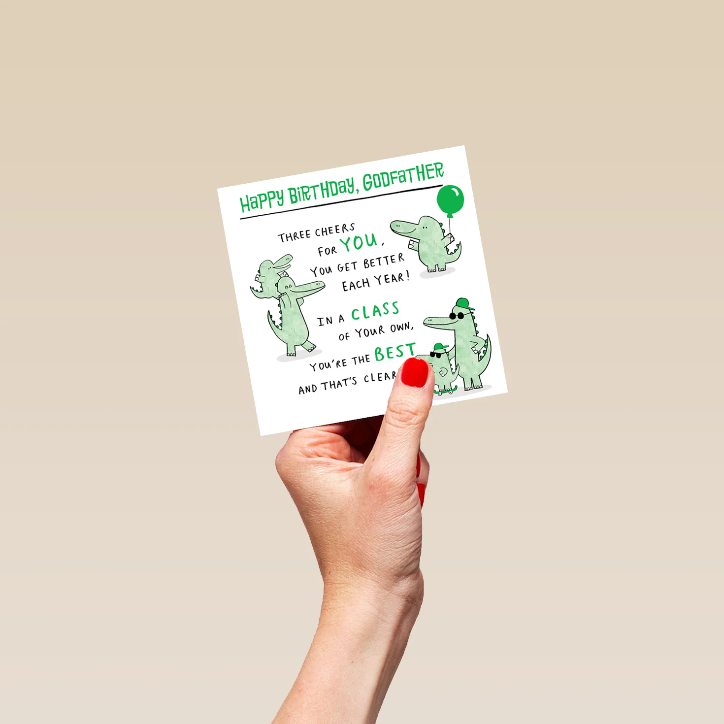 Personalised & Editable Crocodiles Godfather Birthday Card - Image 4