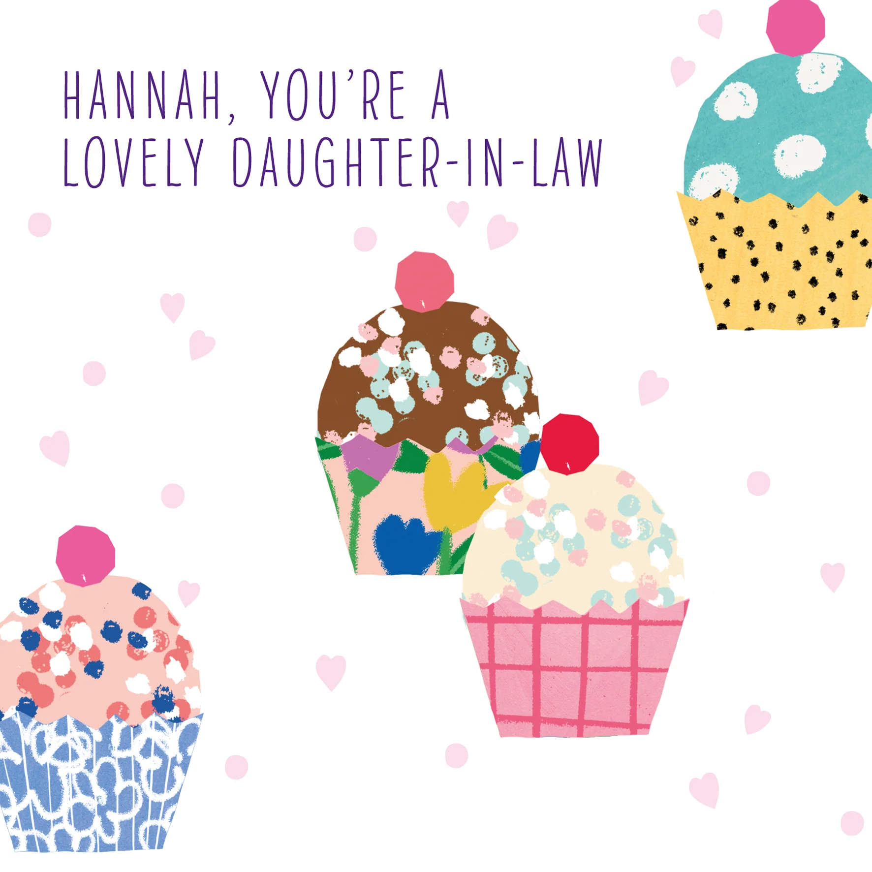 Personalised & Editable Cupcakes Daughter in Law Greeting Card