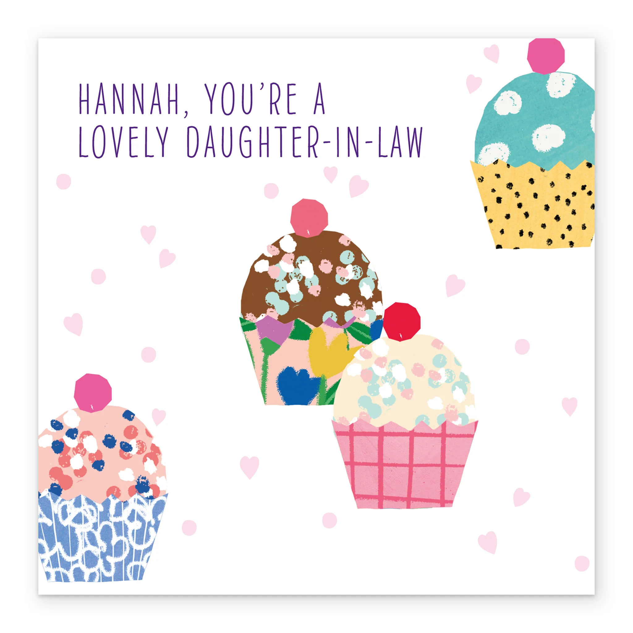 Personalised & Editable Cupcakes Daughter in Law Greeting Card - Image 2