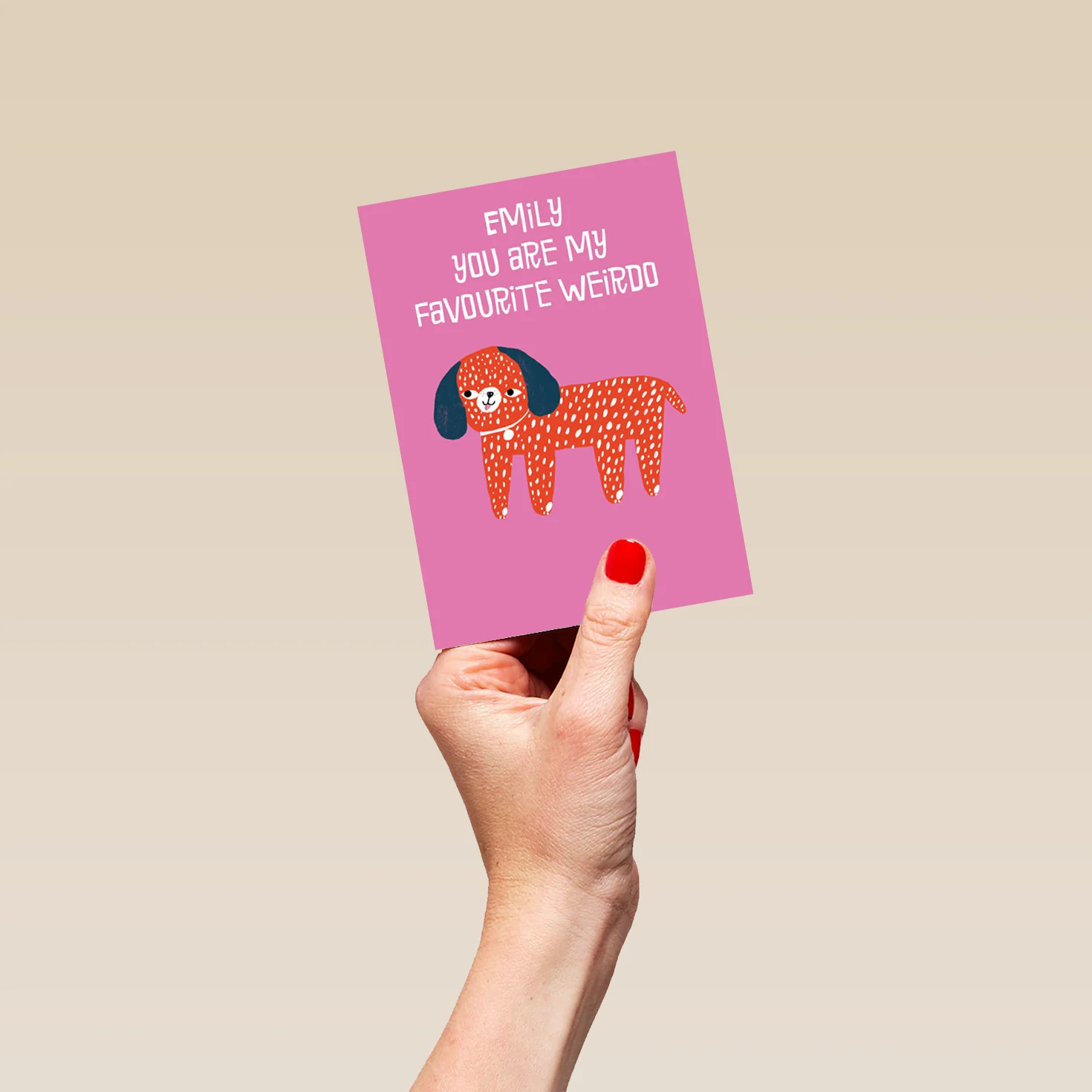 Personalised Editable Cute Favourite Weirdo Birthday Card - Image 4