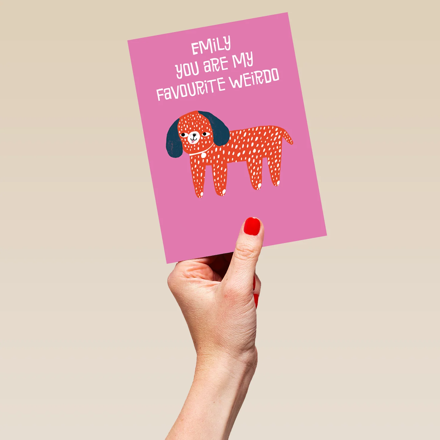 Personalised Editable Cute Favourite Weirdo Birthday Card - Image 5
