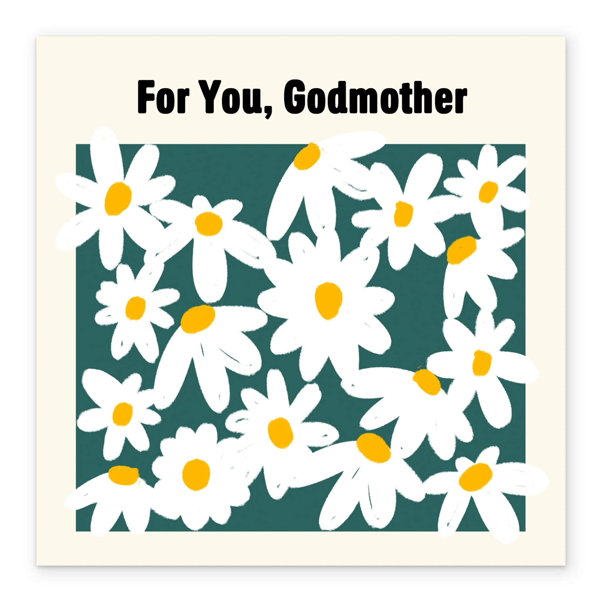 Personalised & Editable Daisies Godmother Greeting Card - Image 2