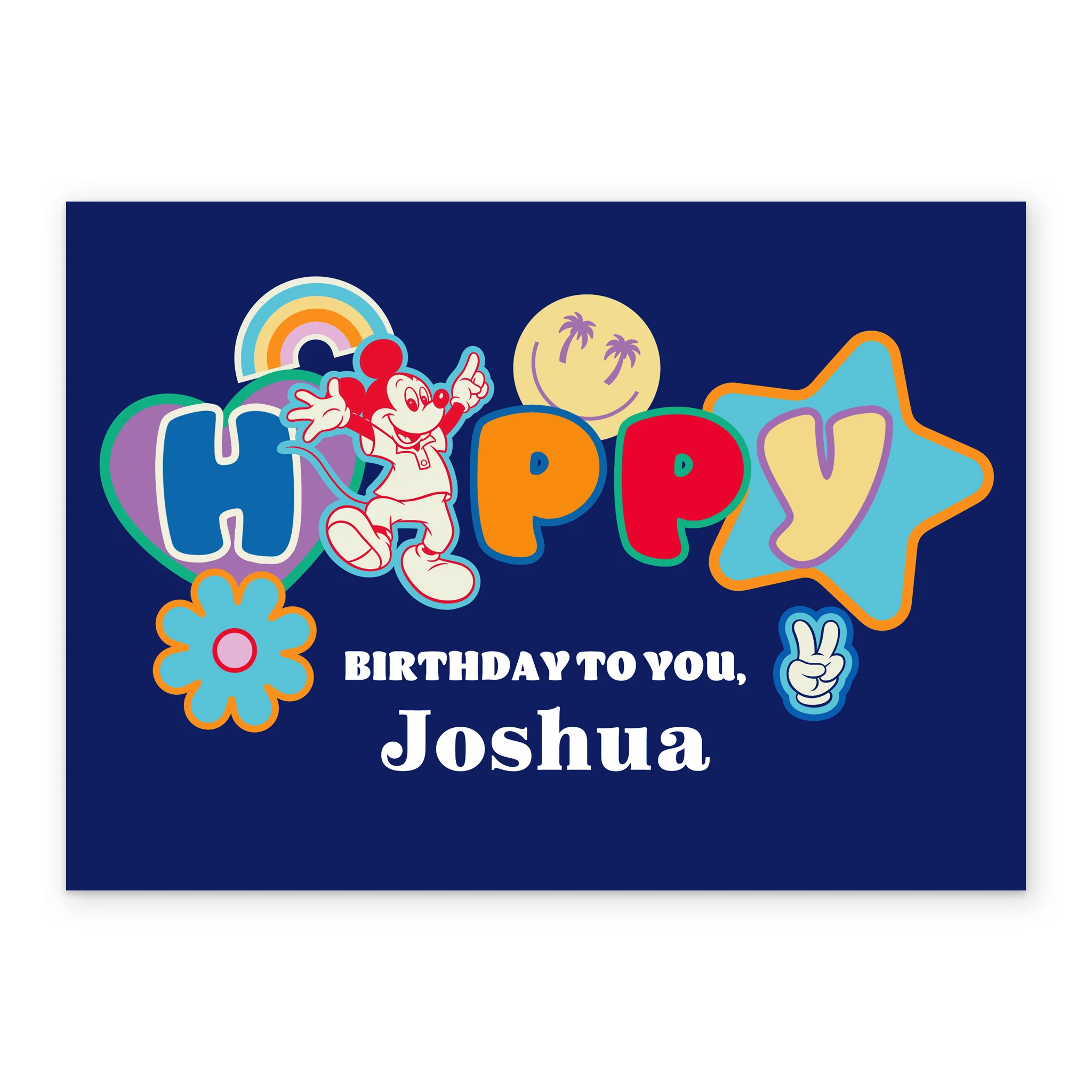 Personalised Editable Disney 'Happy' Mickey Mouse Birthday Card - Image 2