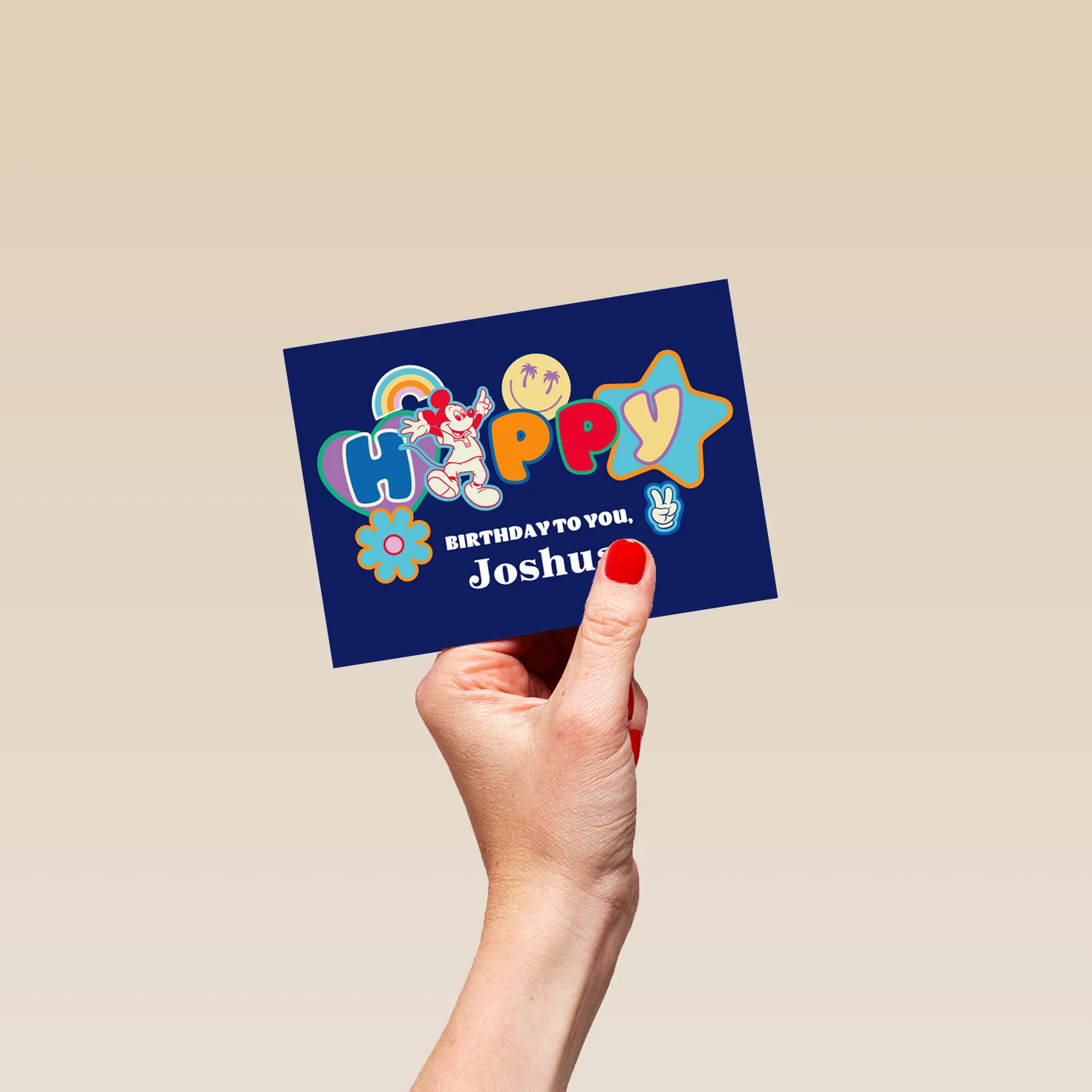 Personalised Editable Disney 'Happy' Mickey Mouse Birthday Card - Image 4