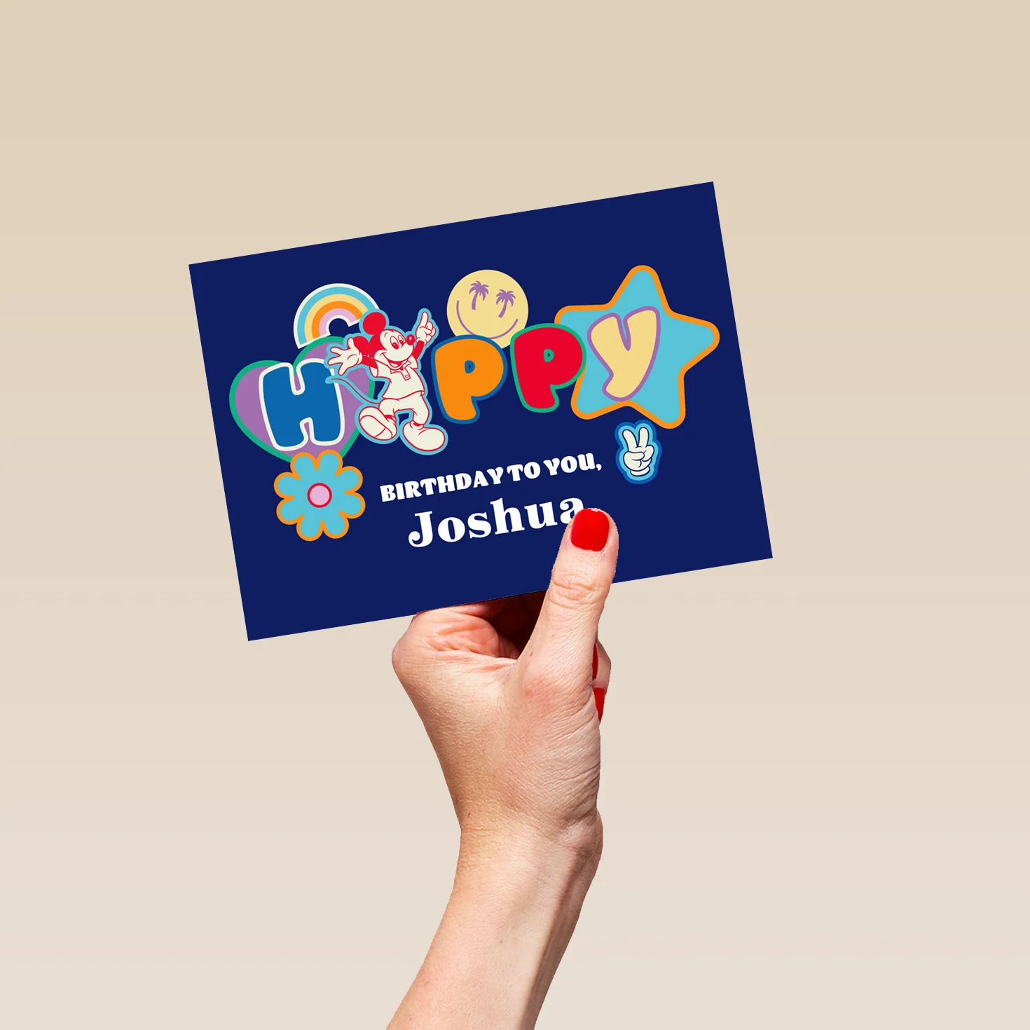 Personalised Editable Disney 'Happy' Mickey Mouse Birthday Card - Image 5