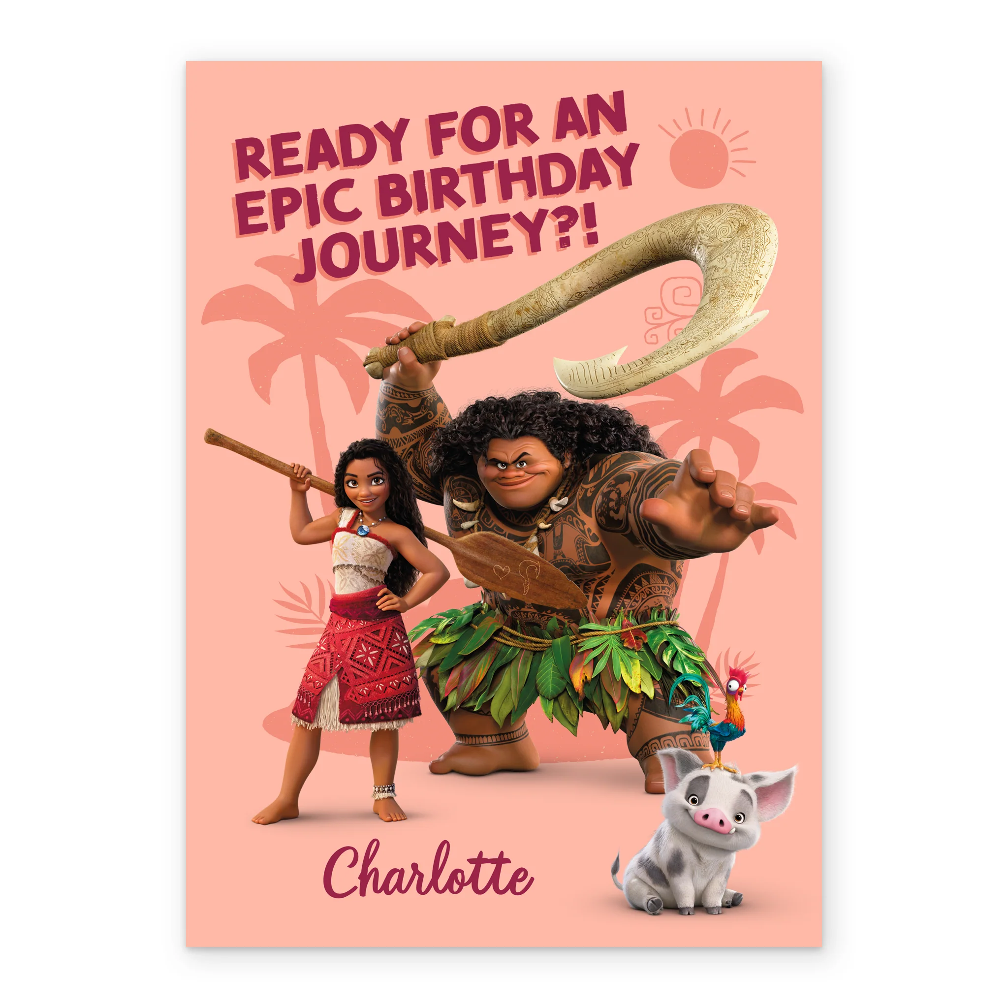 Personalised Editable Disney Moana & Maui Epic Journey Birthday Card - Image 2