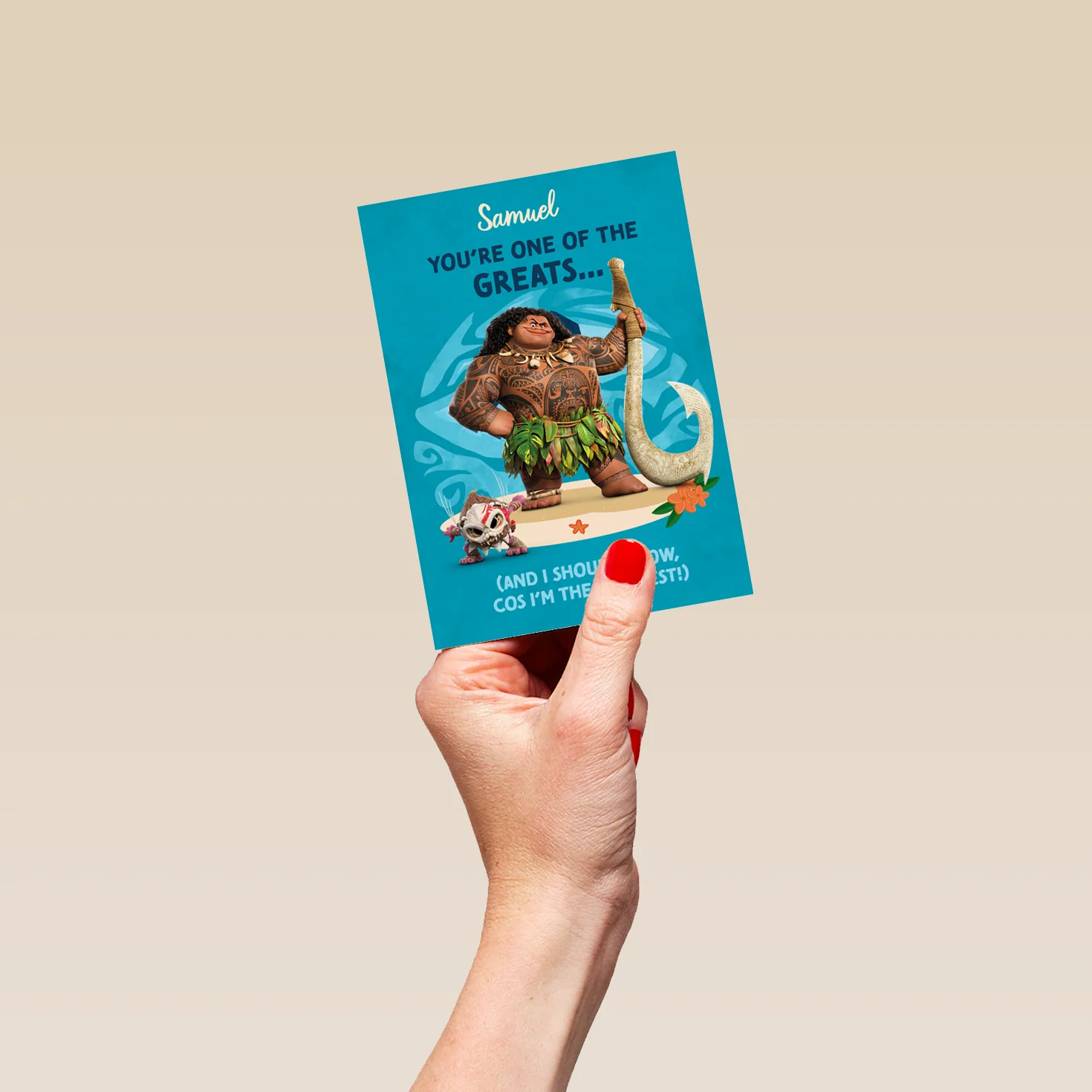 Personalised Editable Disney Moana Maui the Greatest Birthday Card - Image 4