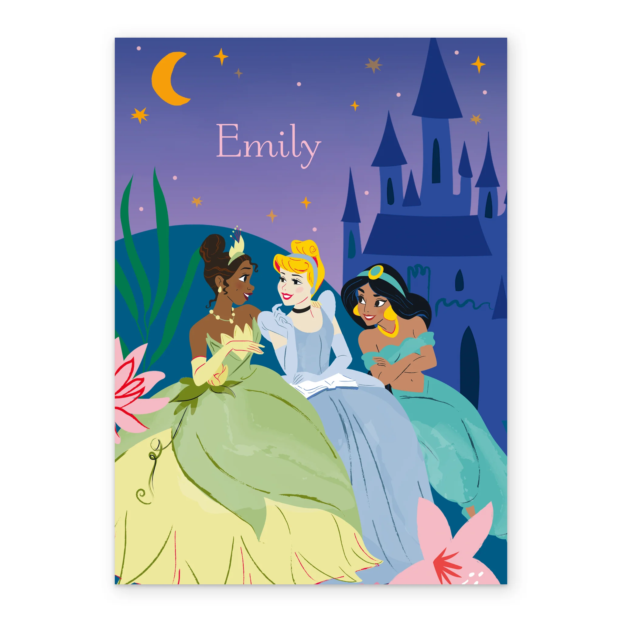 Personalised Editable Disney Princesses & Castle Kids Birthday Card - Image 2