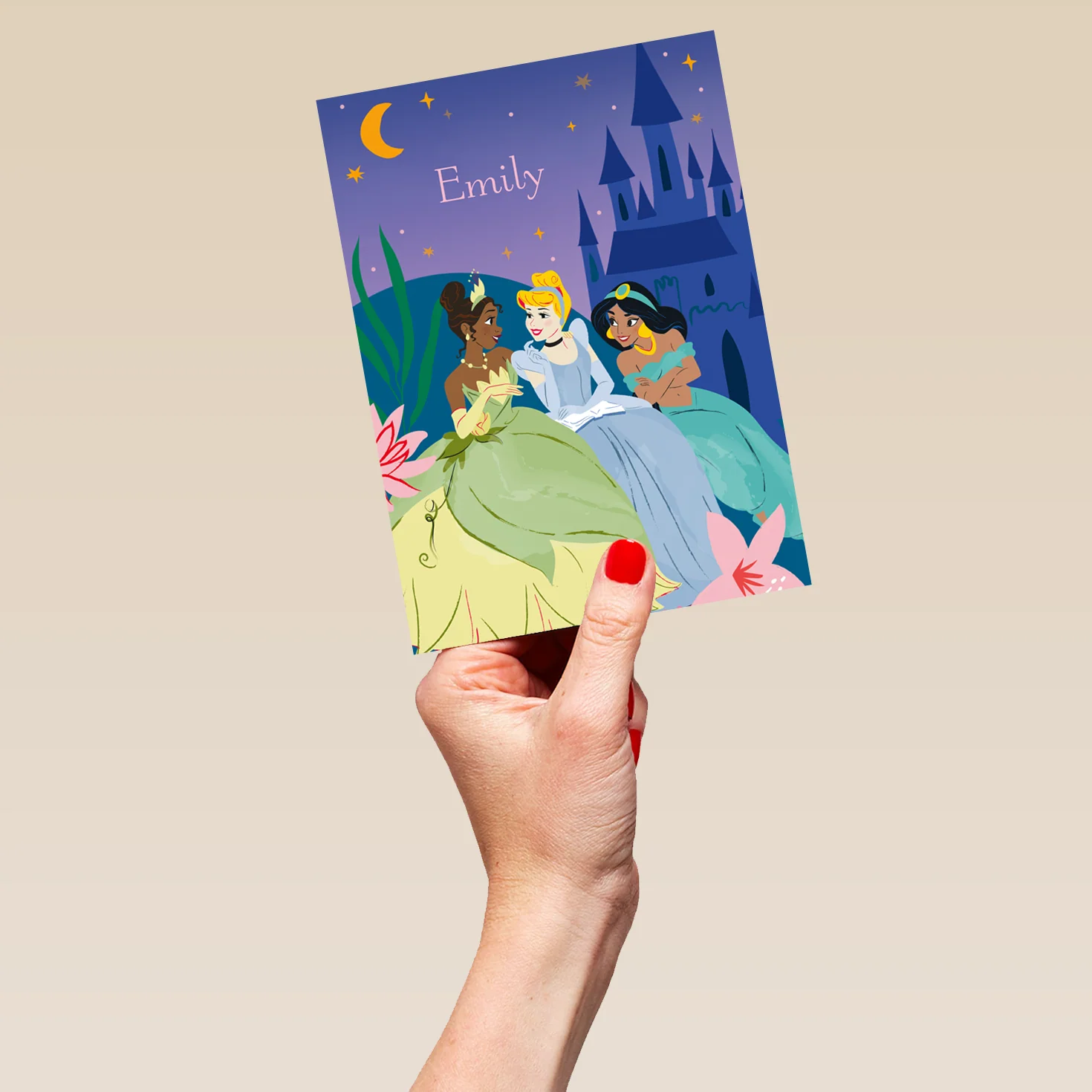 Personalised Editable Disney Princesses & Castle Kids Birthday Card - Image 5