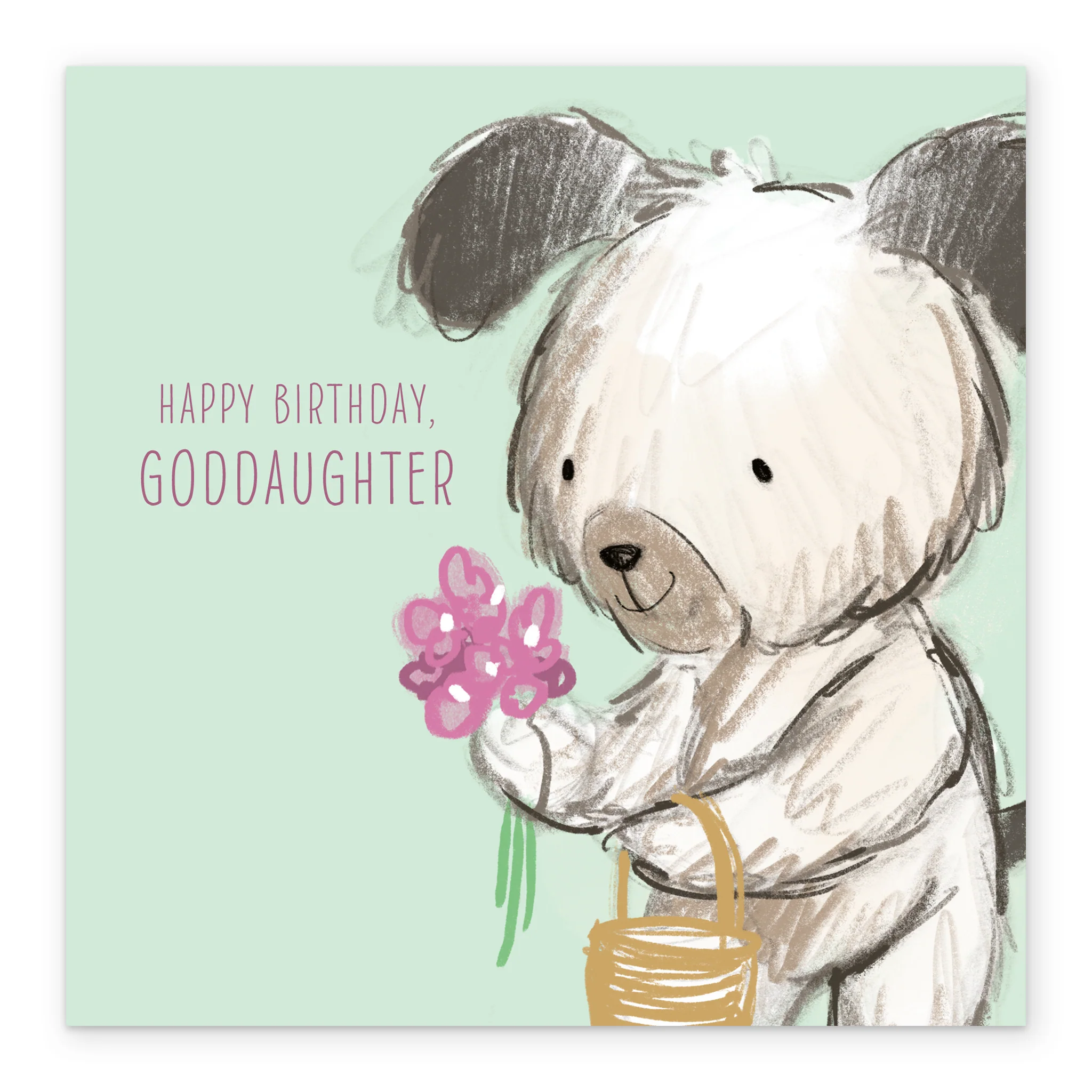 Personalised & Editable Dog Goddaughter Birthday Card - Image 2
