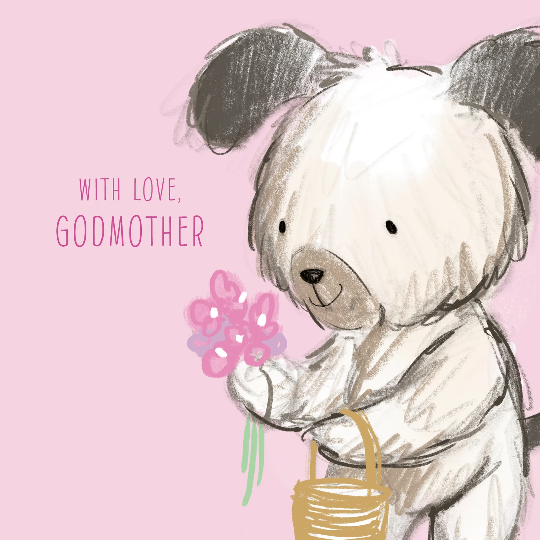 Personalised & Editable Dog Godmother Birthday Card