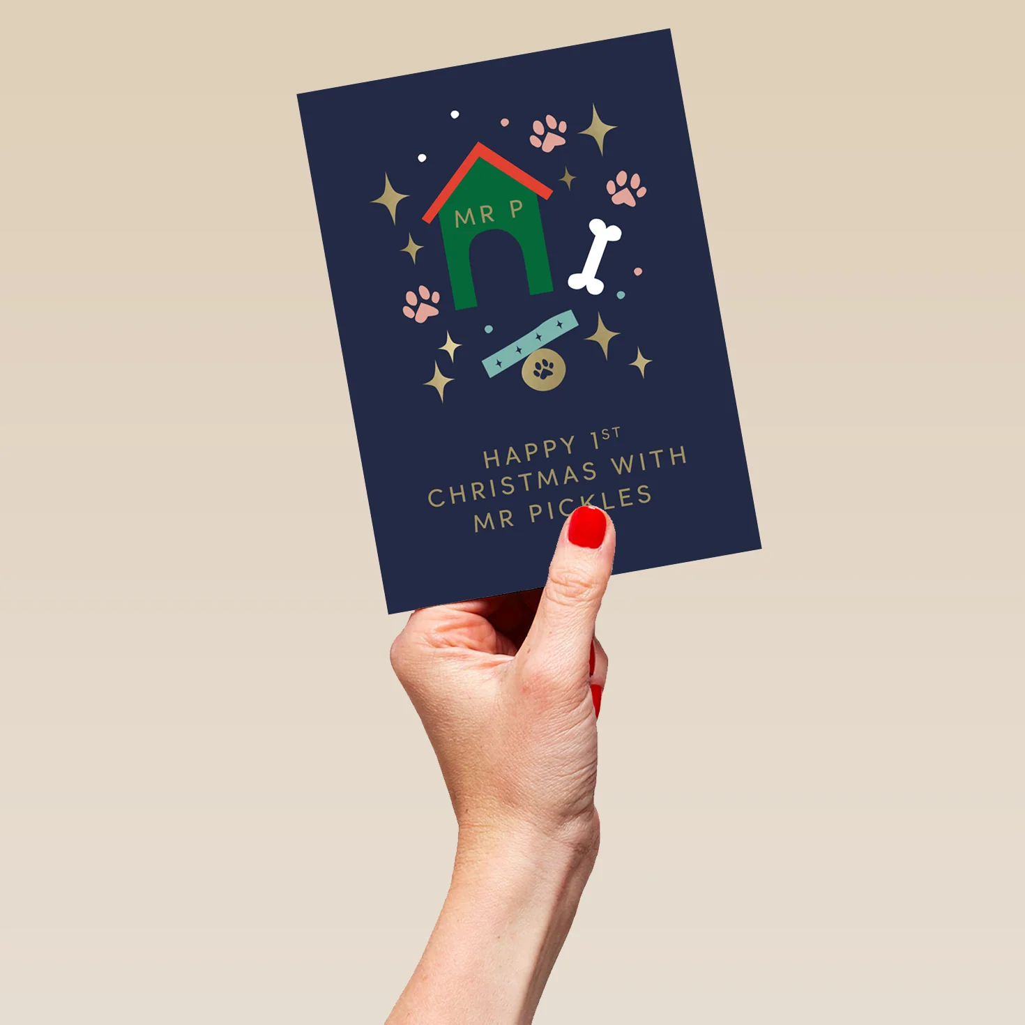Personalised Editable Dog House Pet's 1st Christmas Card - Image 5